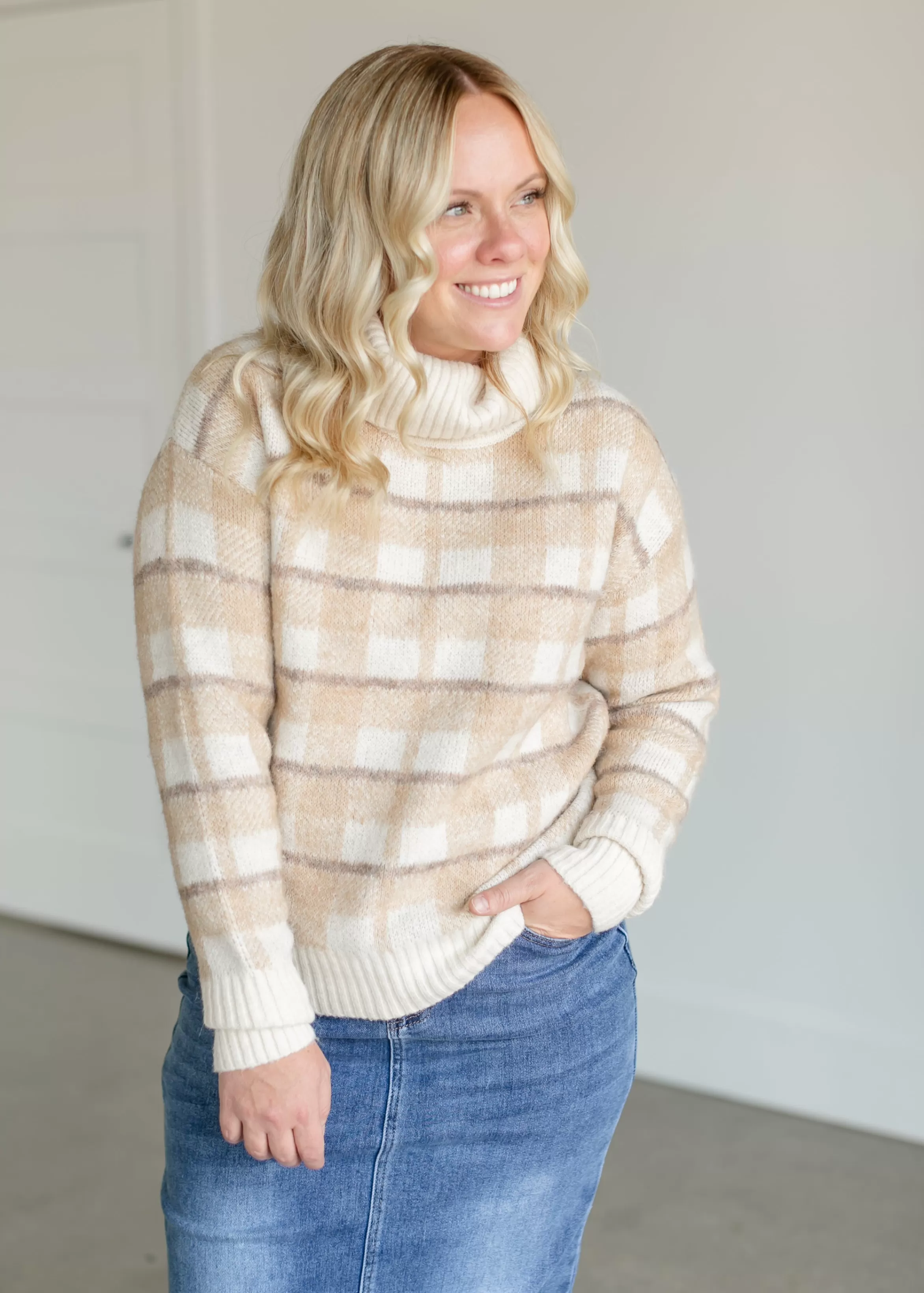 Heartloom Ali Plaid Turtleneck Sweater Sale