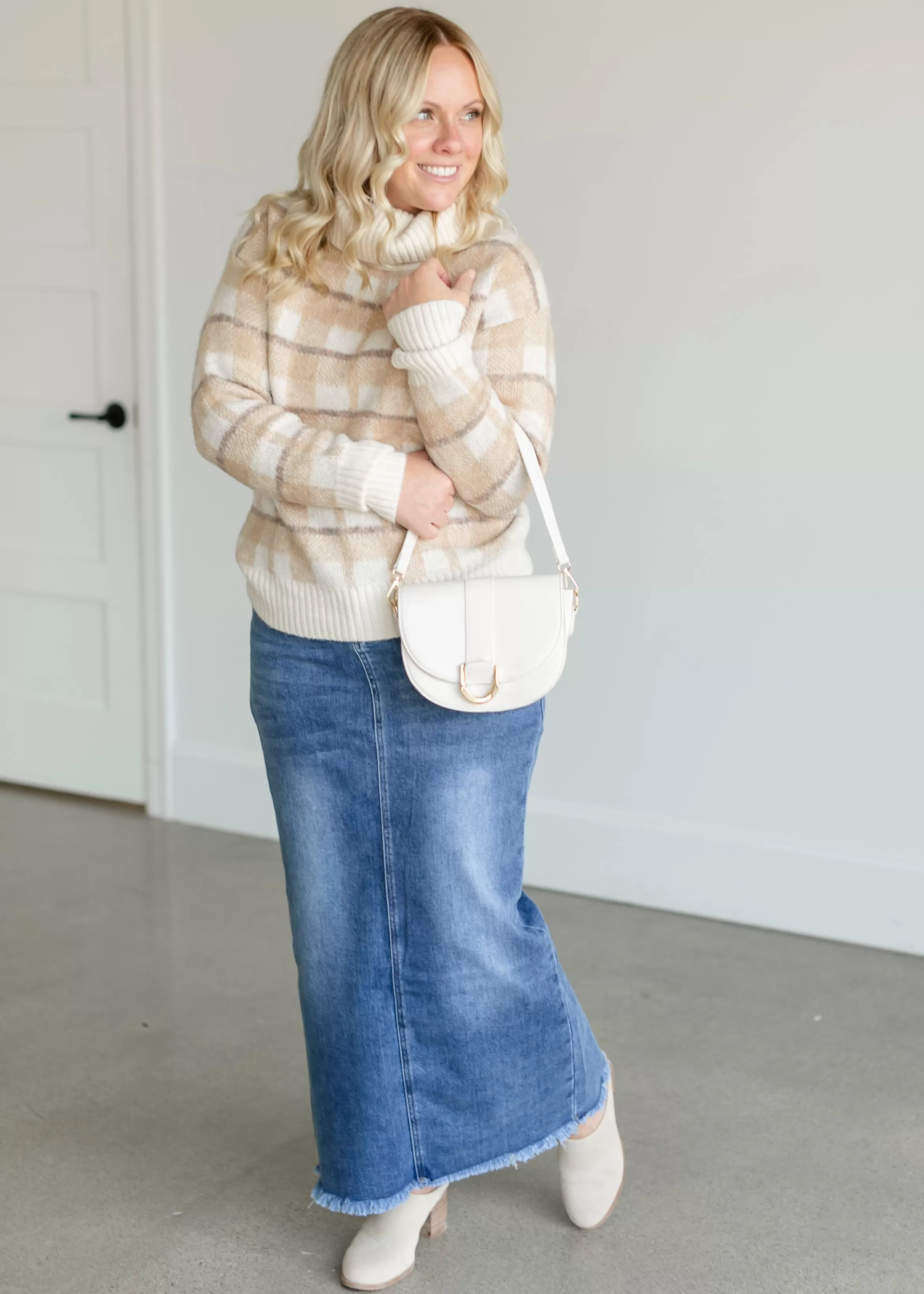 Heartloom Ali Plaid Turtleneck Sweater Sale