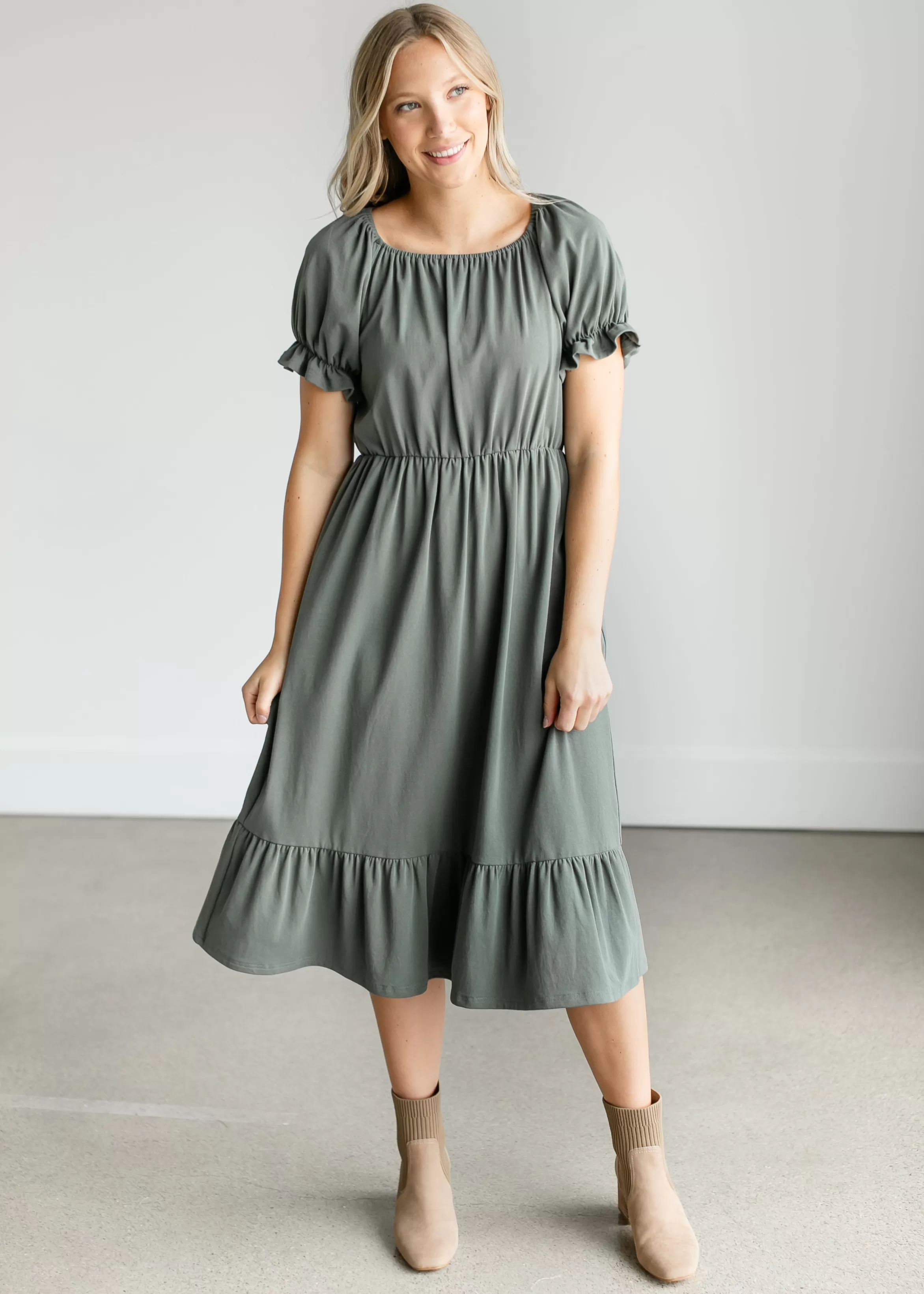 * Amy Puff Sleeve Midi Dress Online
