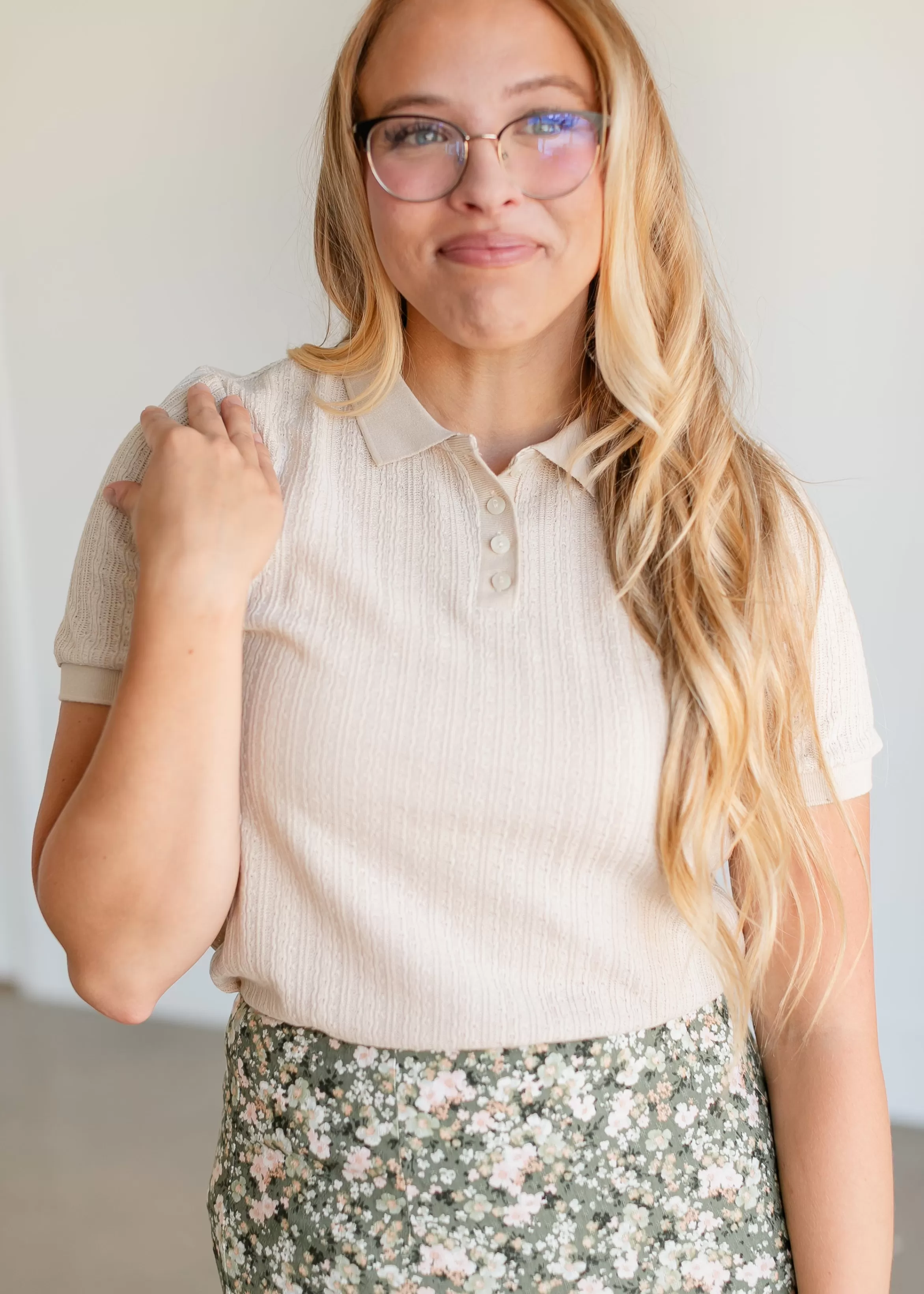 Mod Ref Billie Polo Knit Top Flash Sale