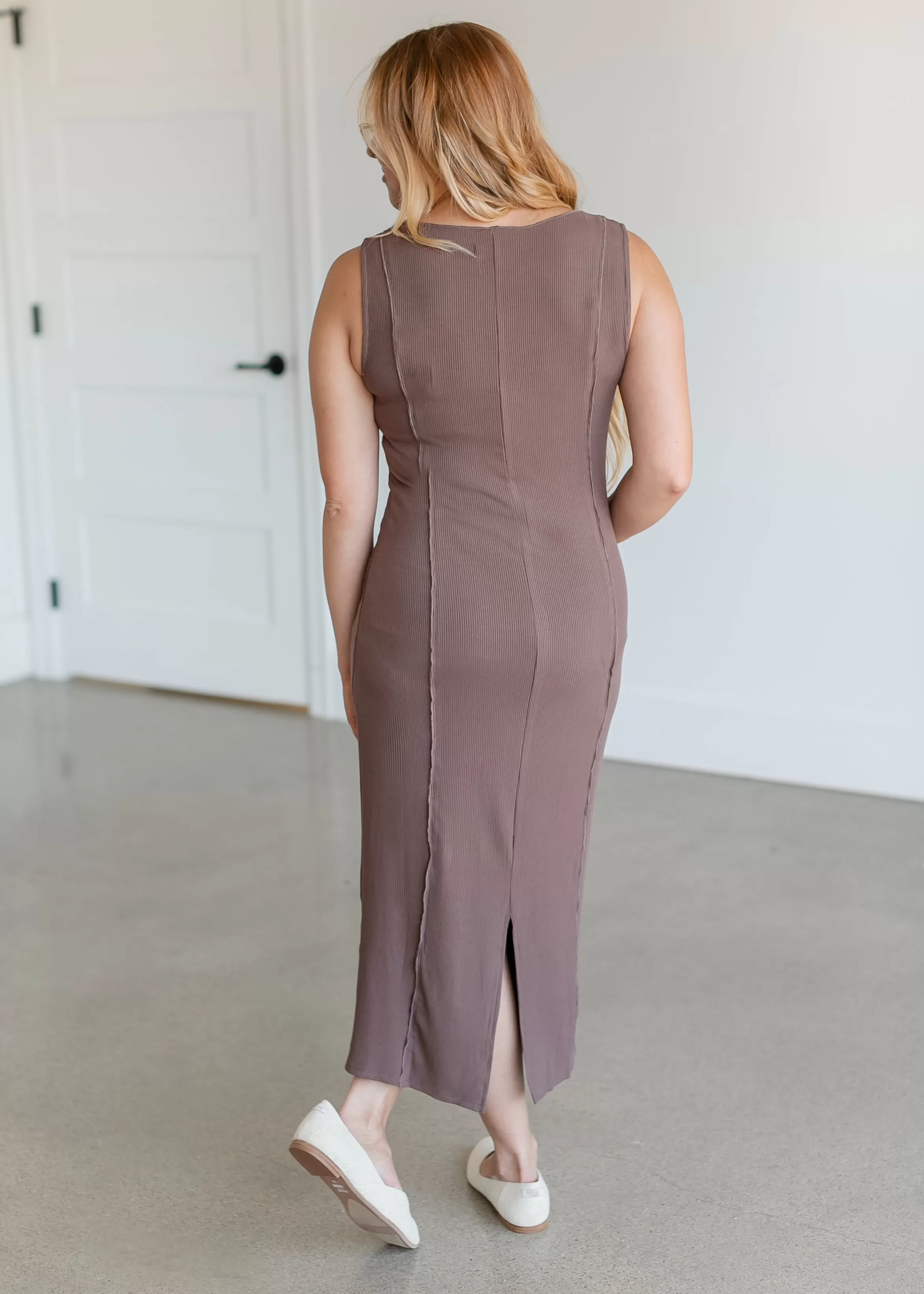 Mod Ref Bina Ribbed Knit Sleeveless Midi Dress Online