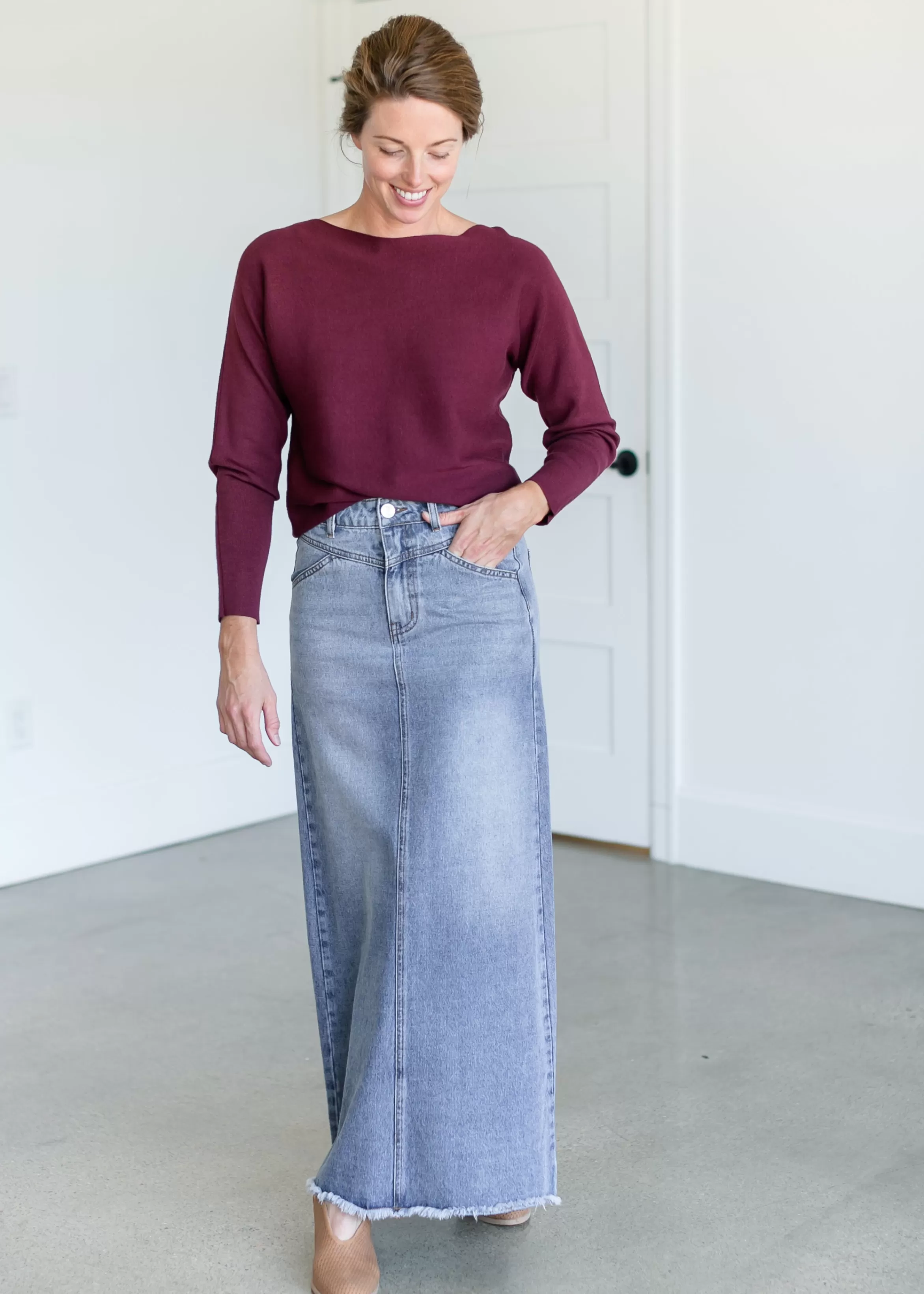 Be Cool Boatneck Dolman Sleeve Fine Knit Sweater Outlet