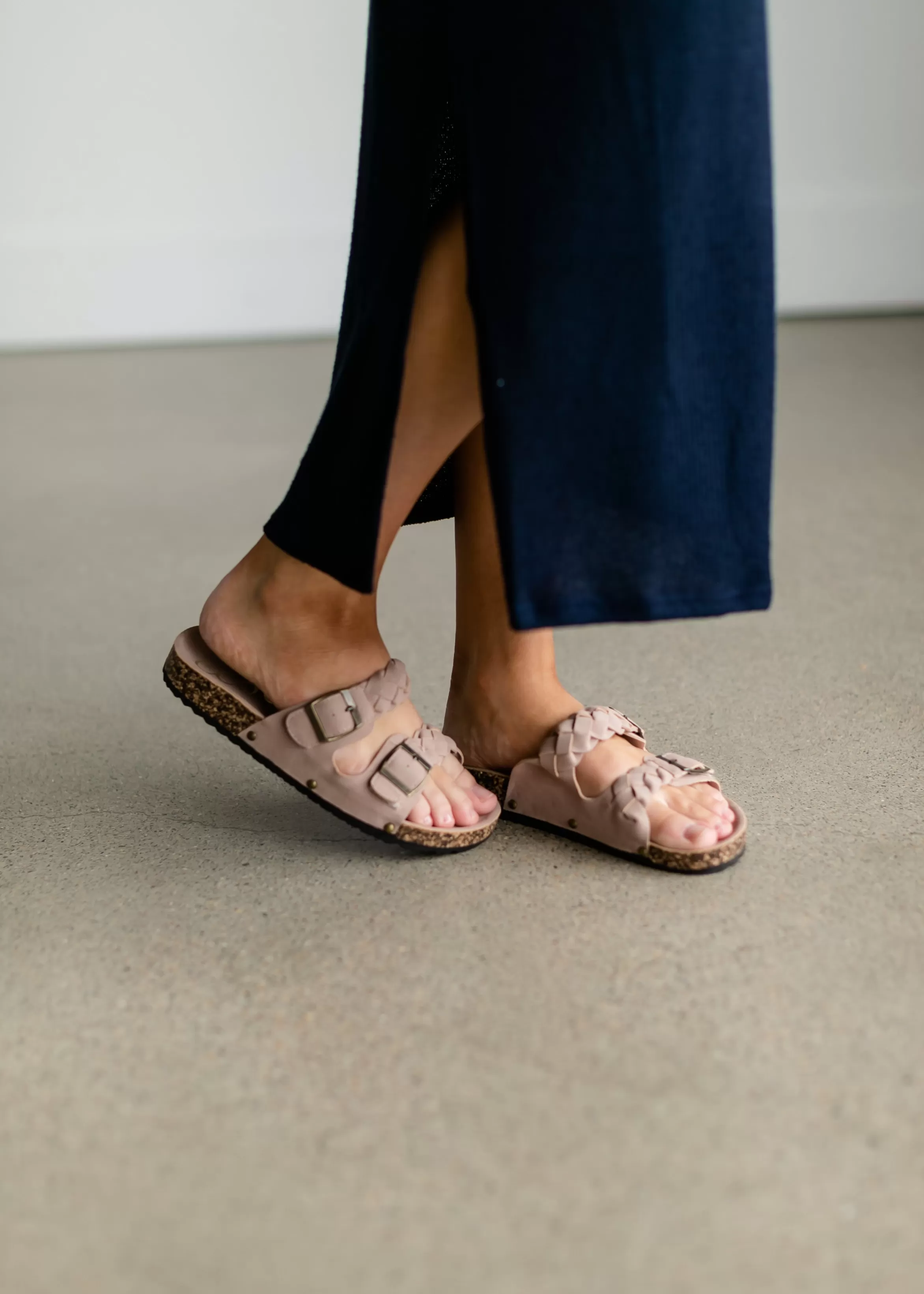 Cocci Braided Two Strap Slides Cheap