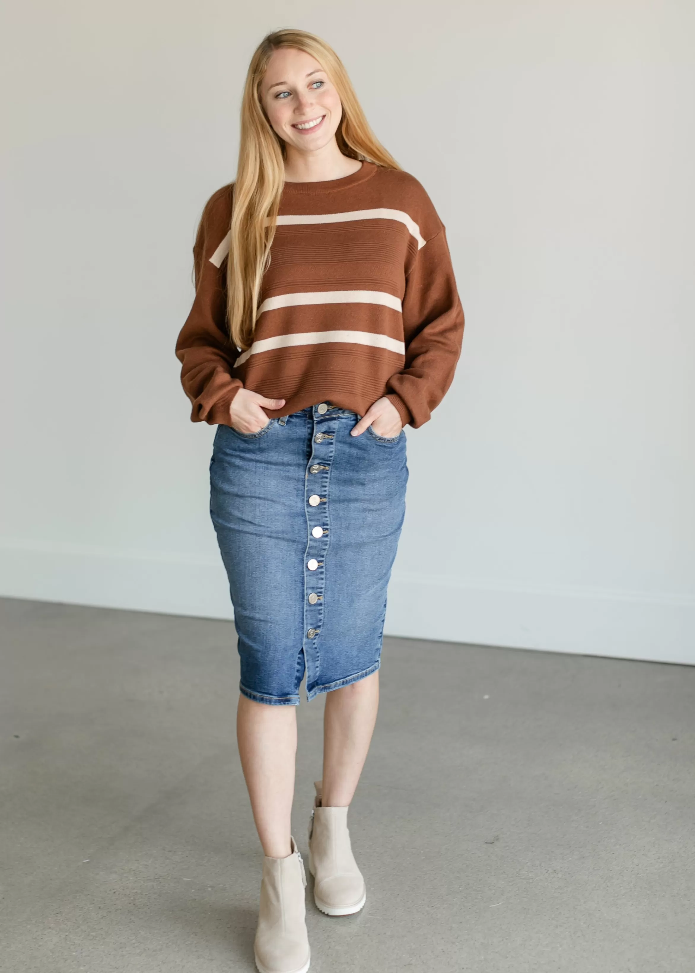 Thread & Supply Cassidy Striped Knit Sweater Best Sale