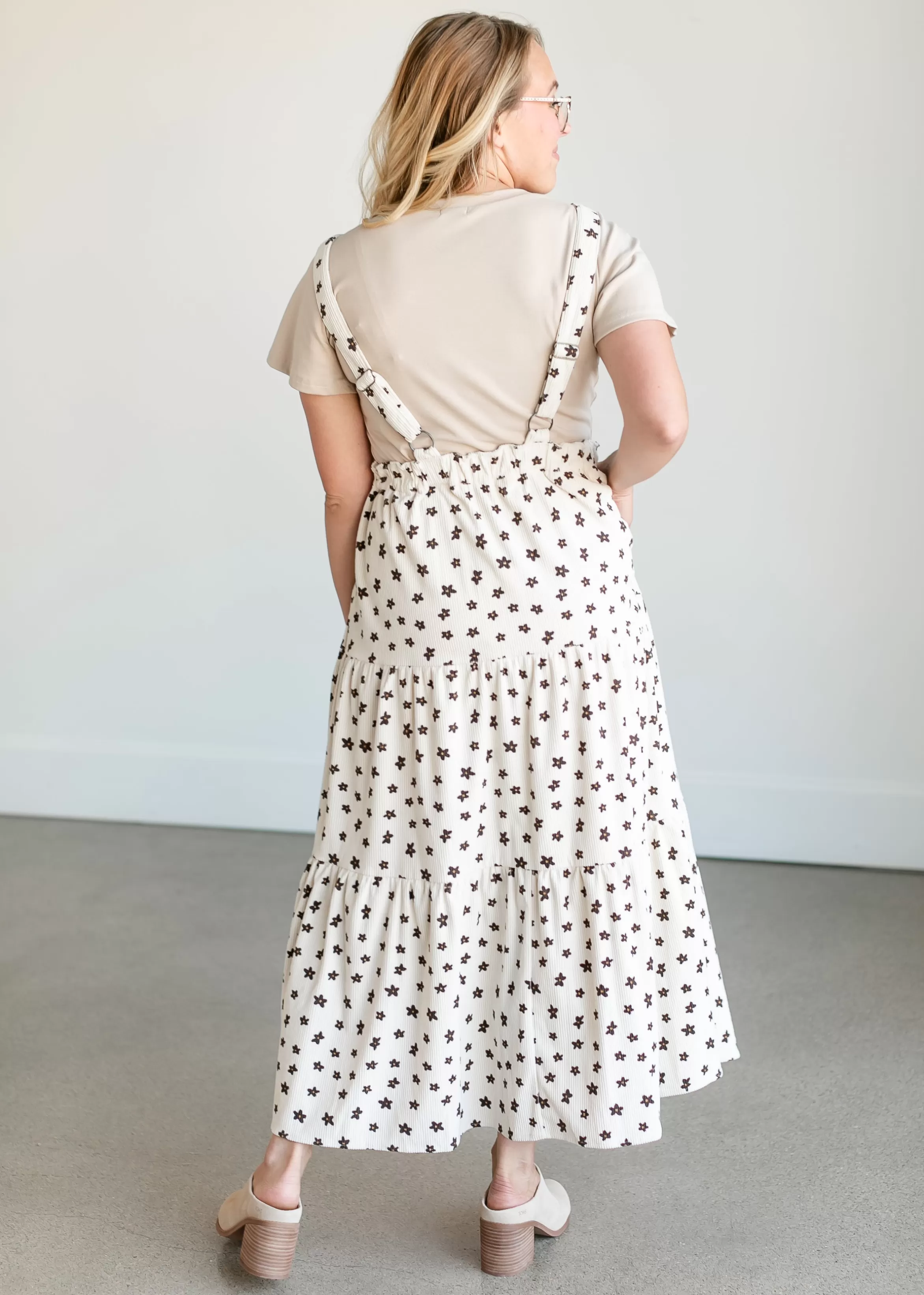 Polagram + BaeVely Corduroy Floral Overall Maxi Dress Cheap