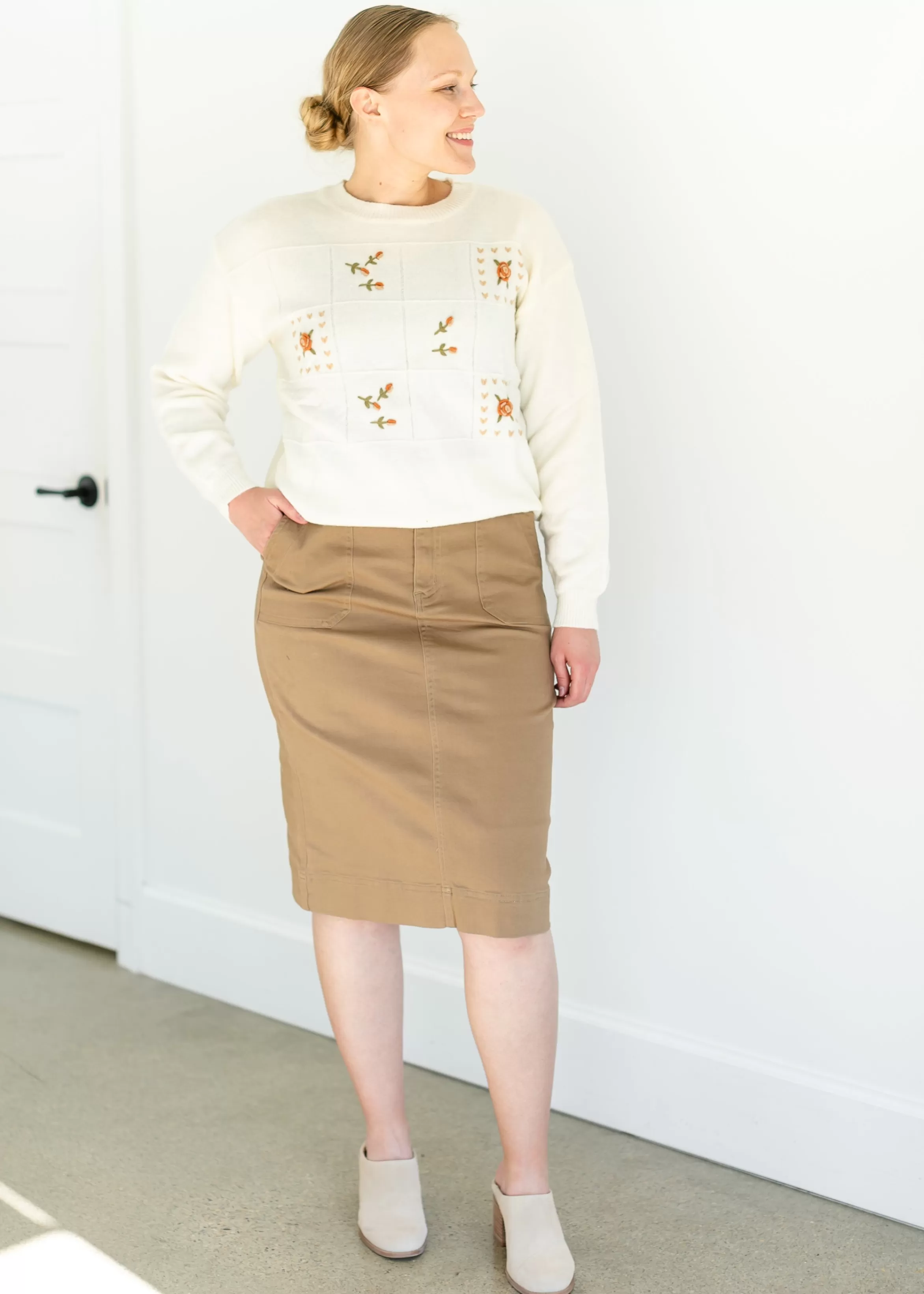 Polagram + BaeVely Crewneck Floral Windowpane Sweater Sale