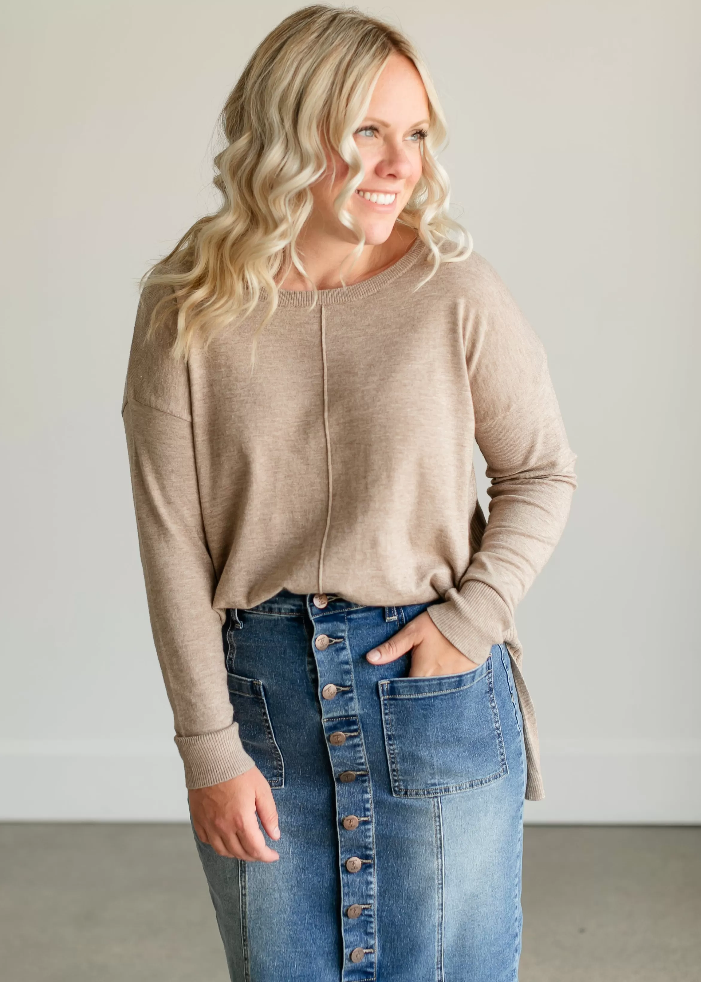 Staccato Crewneck Pullover Knit Top Best