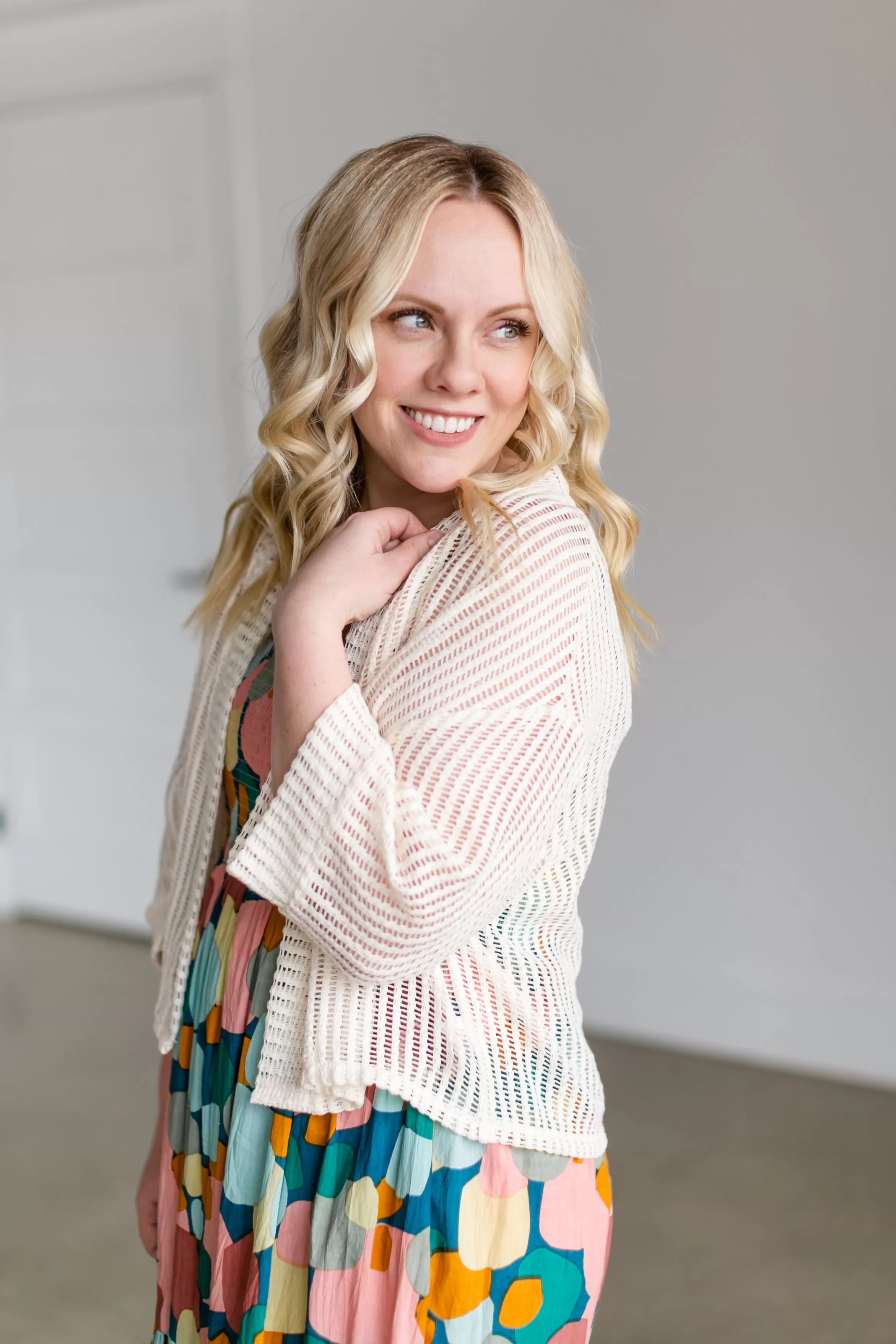 Paper Crane Crochet Cream Open Front Cardigan Sale