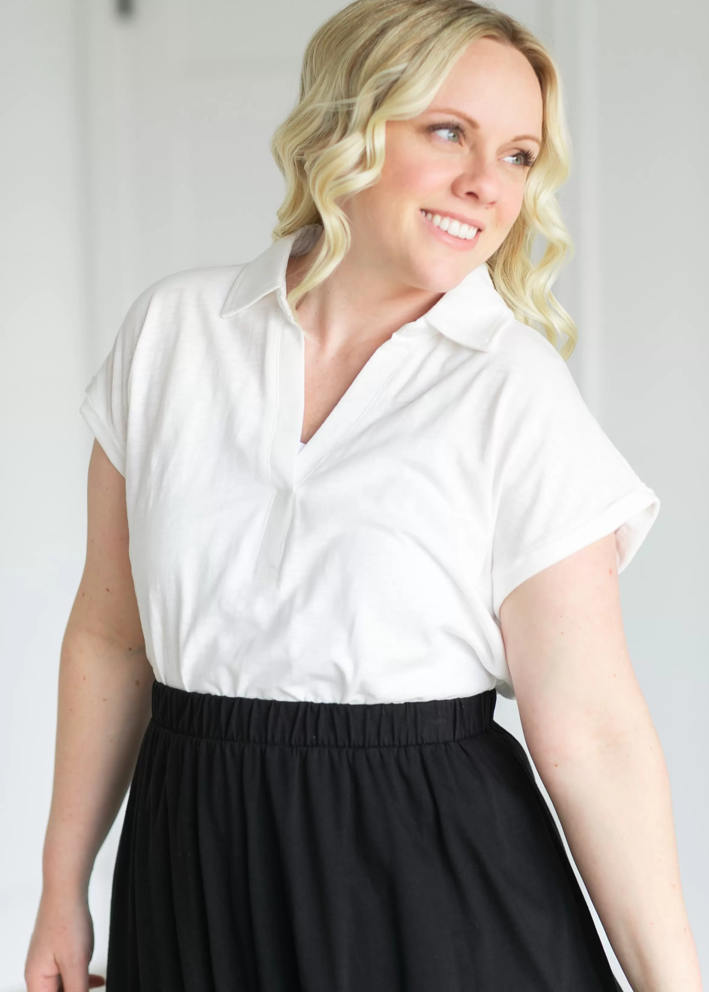 Thread & Supply Daria White Short Sleeve Top Best Sale