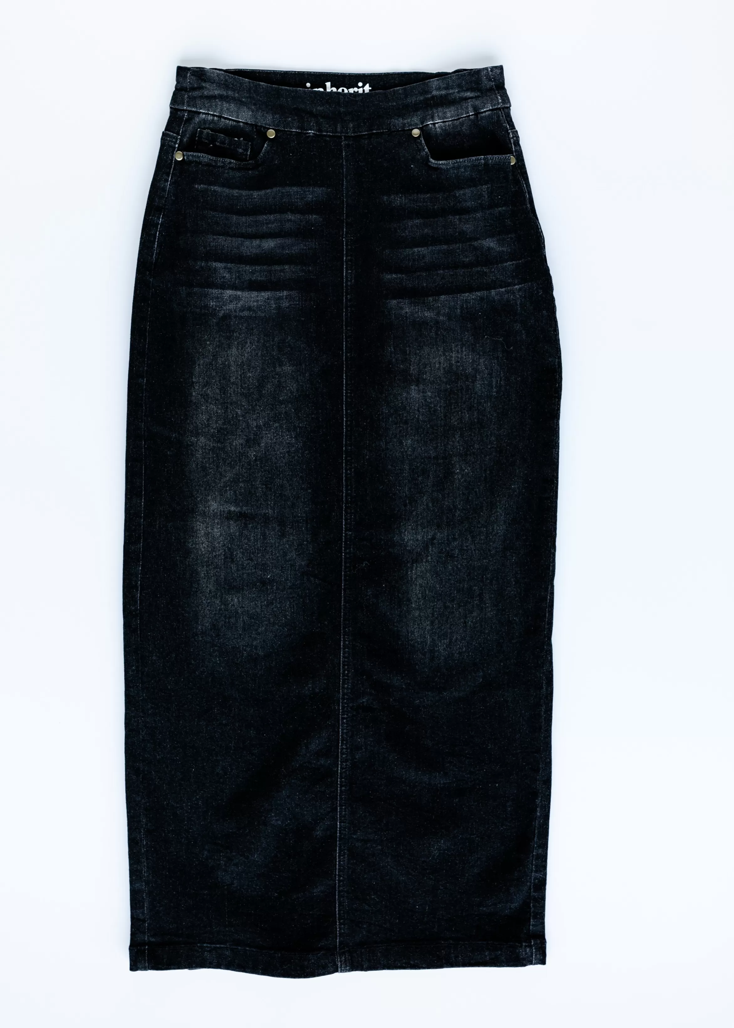 * Donna Black Denim Skirt Discount