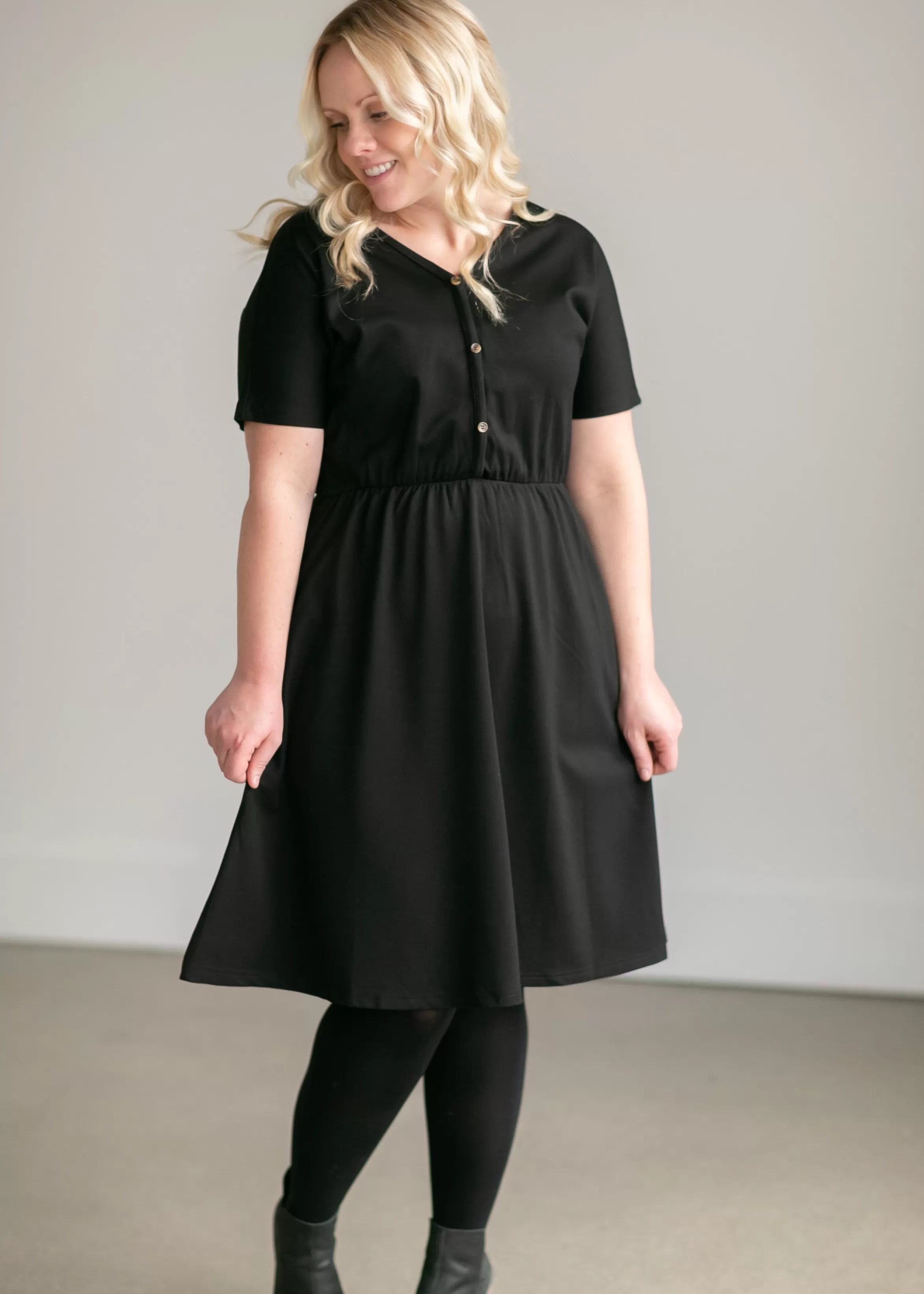 * Ella Cinched Waist Midi Dress Outlet