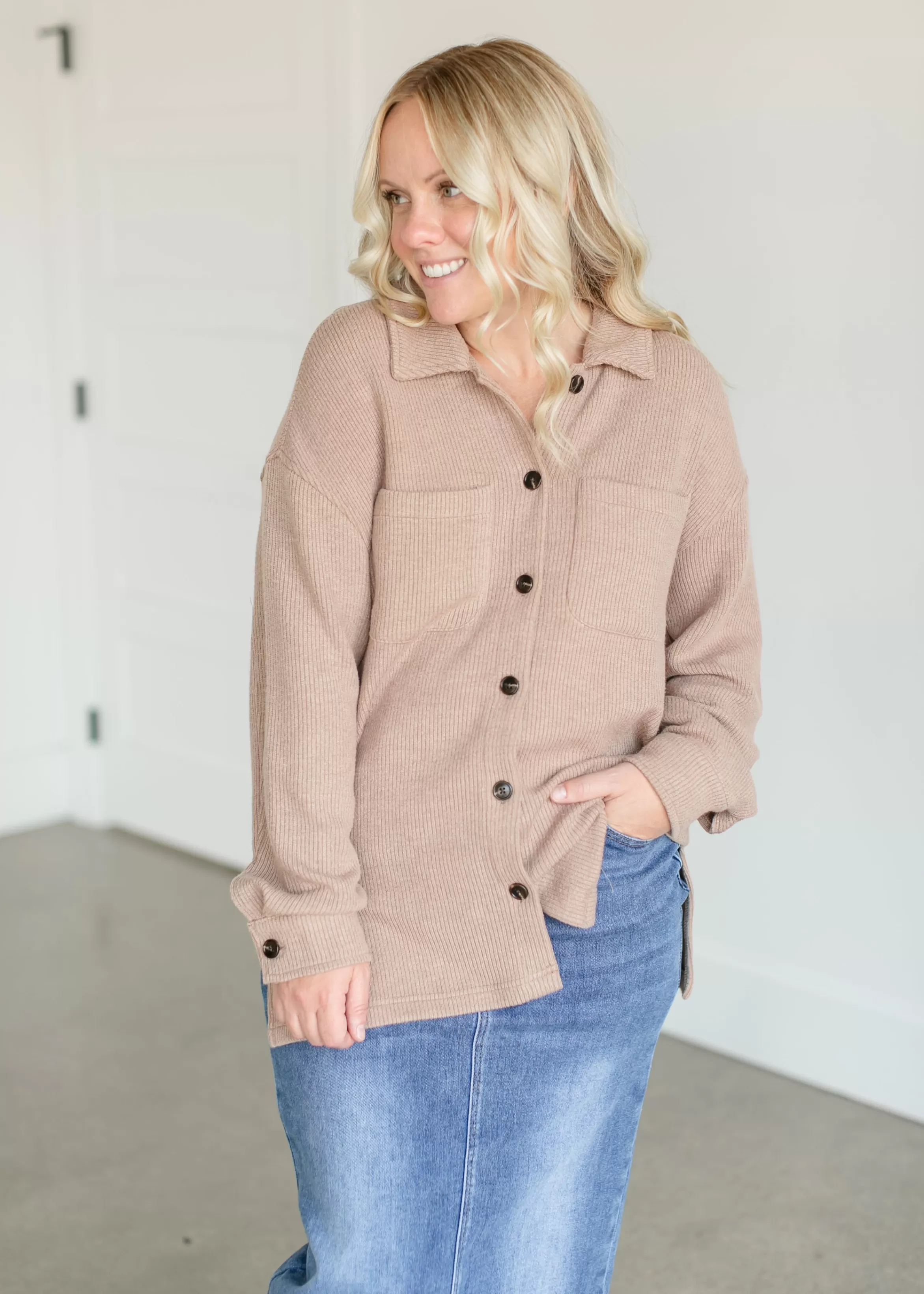 Thread & Supply Emerie Cord Button Up Shacket Best