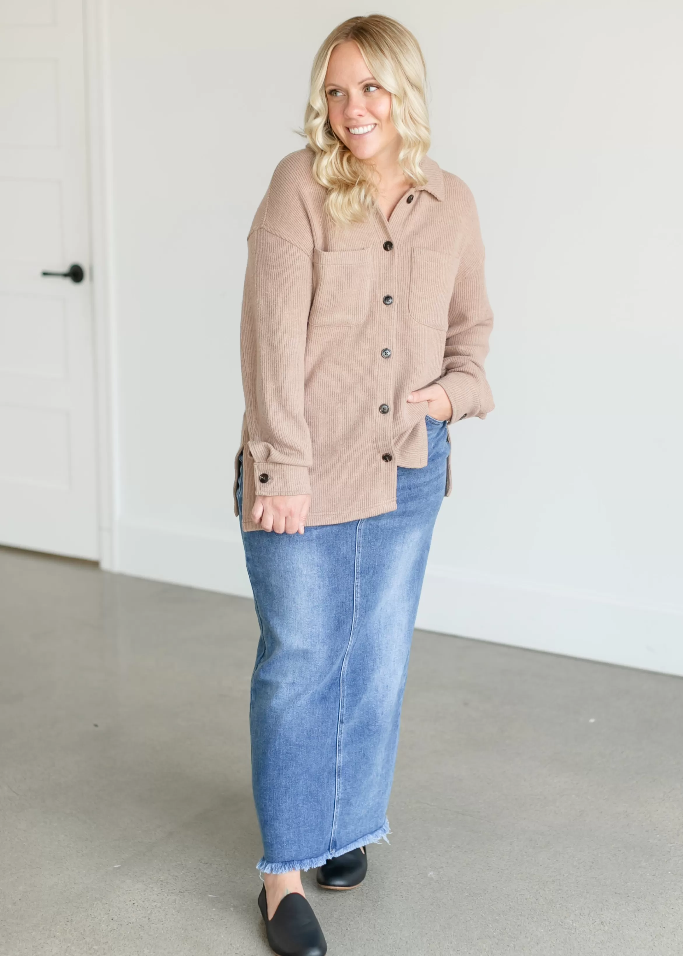Thread & Supply Emerie Cord Button Up Shacket Best