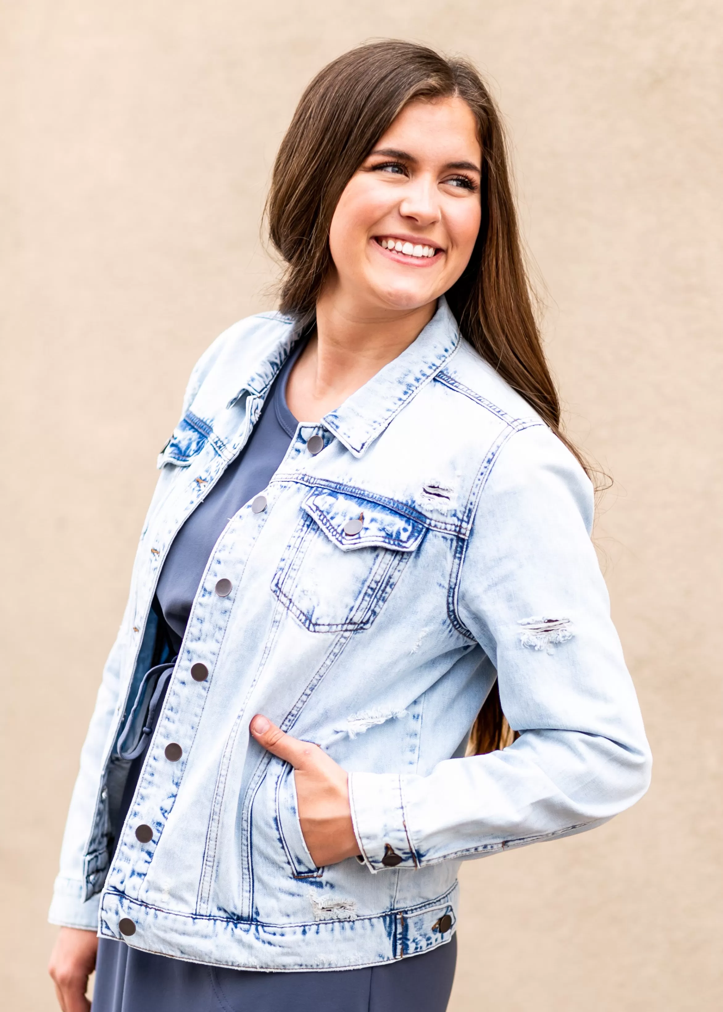Swat Fame Emma Relaxed Fit Denim Jacket Discount