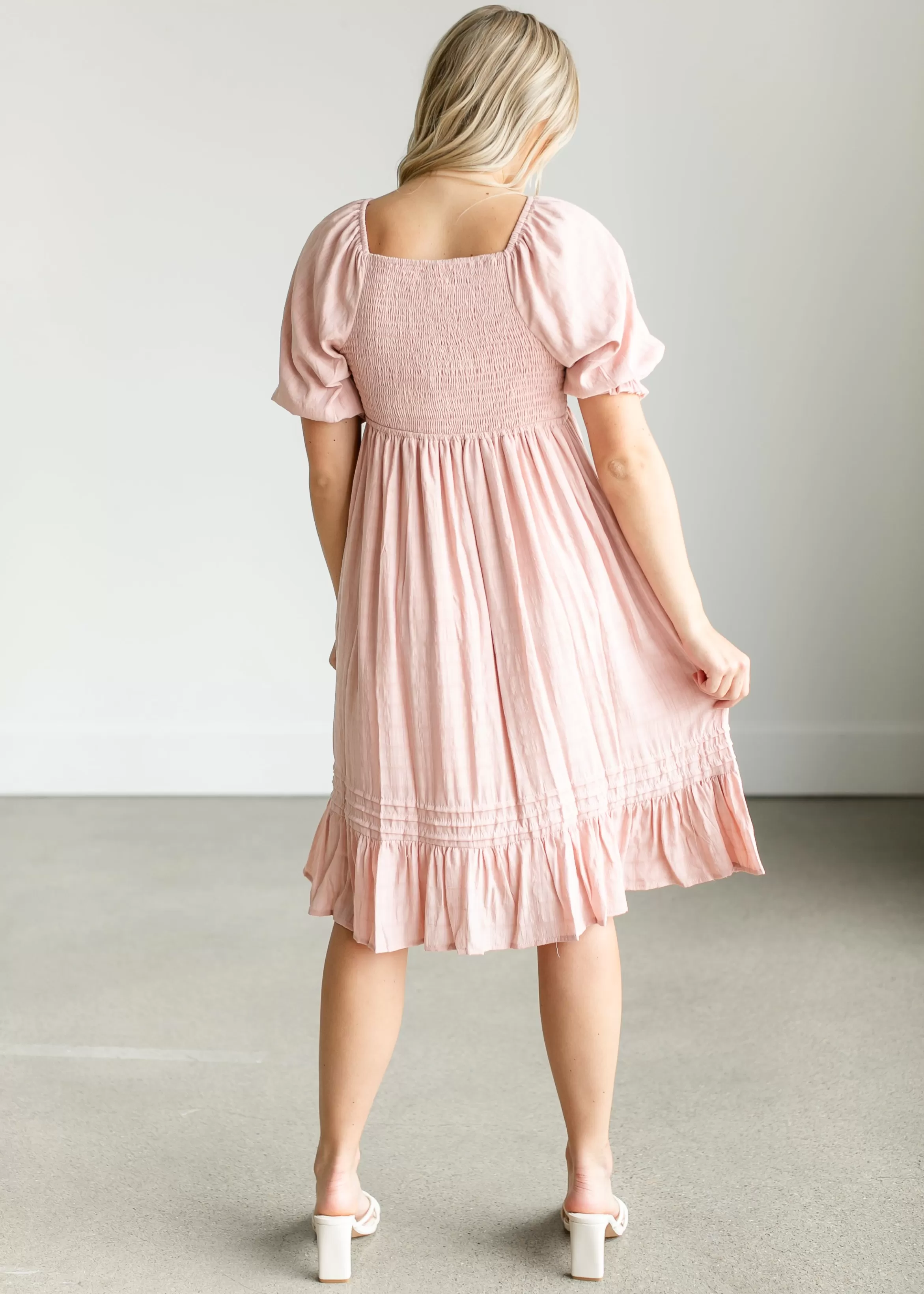Mikarose Empire Waist Short Sleeve Midi Dress Outlet