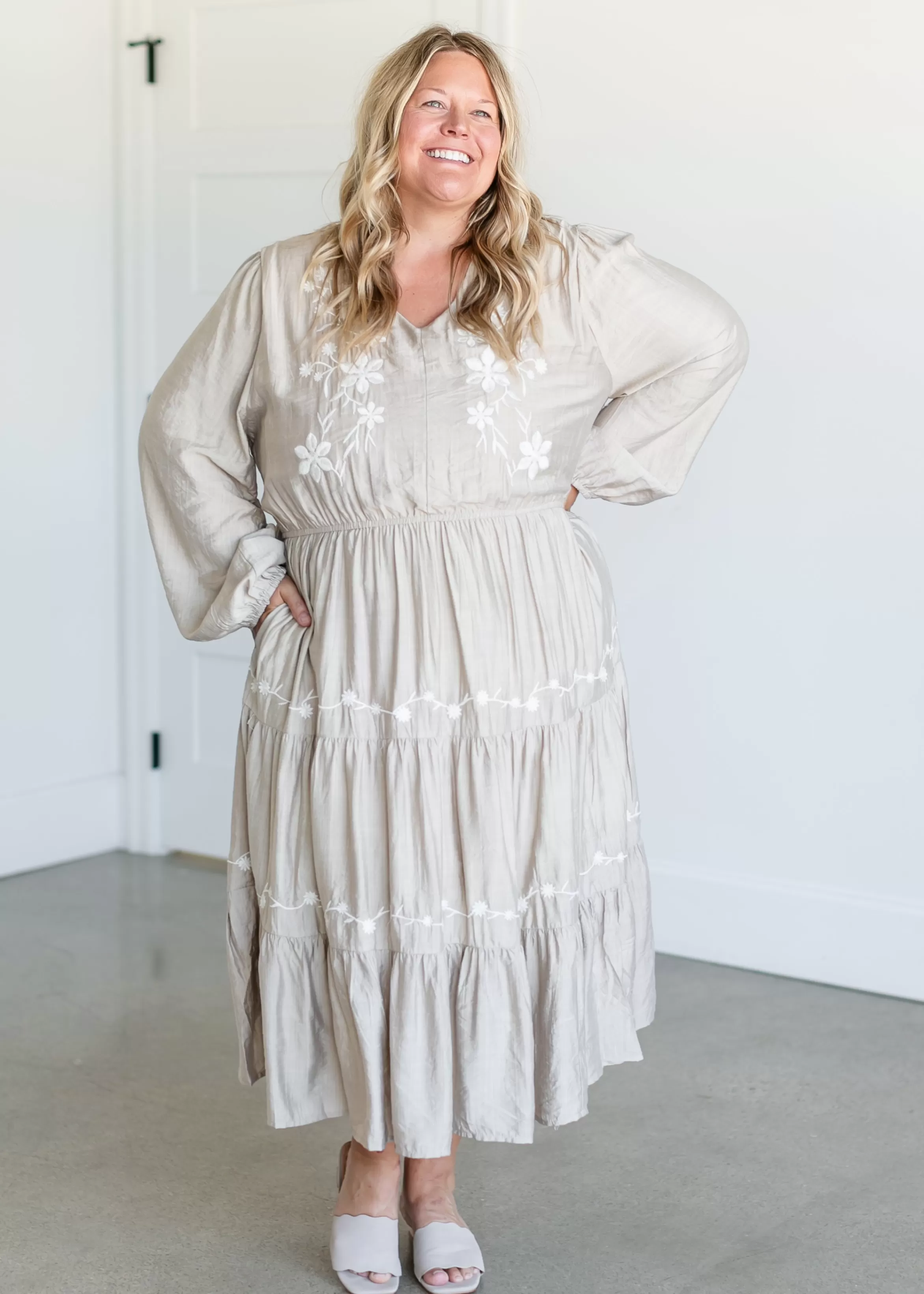 Hayden Floral Crochet Detailed Long Sleeve Dress Fashion
