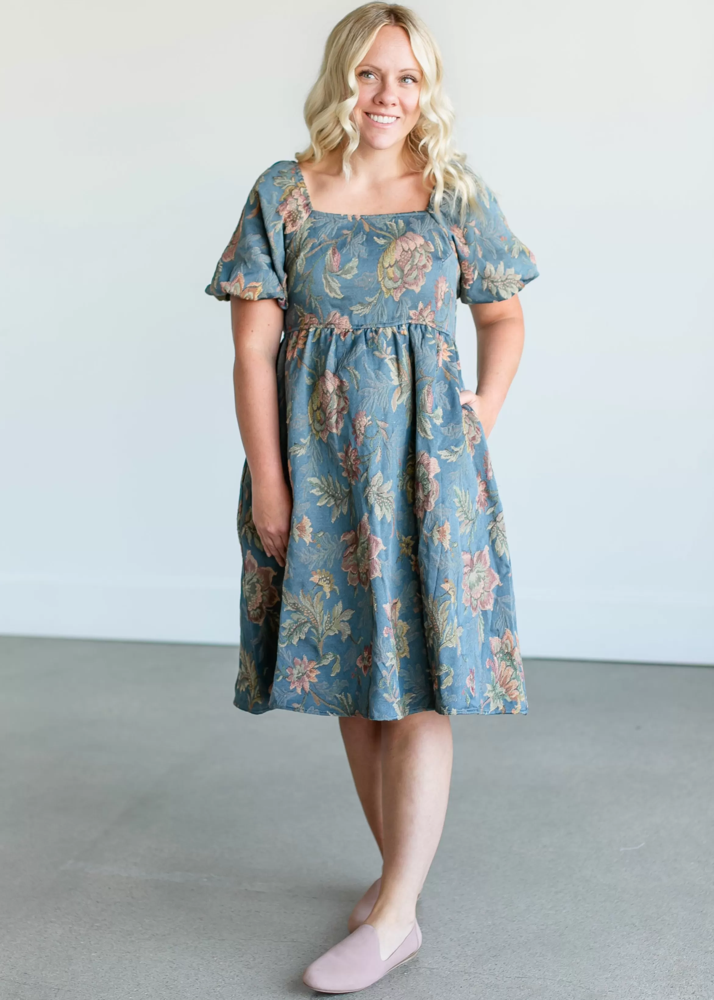 Polagram + BaeVely Floral Jacquard Midi Dress Discount