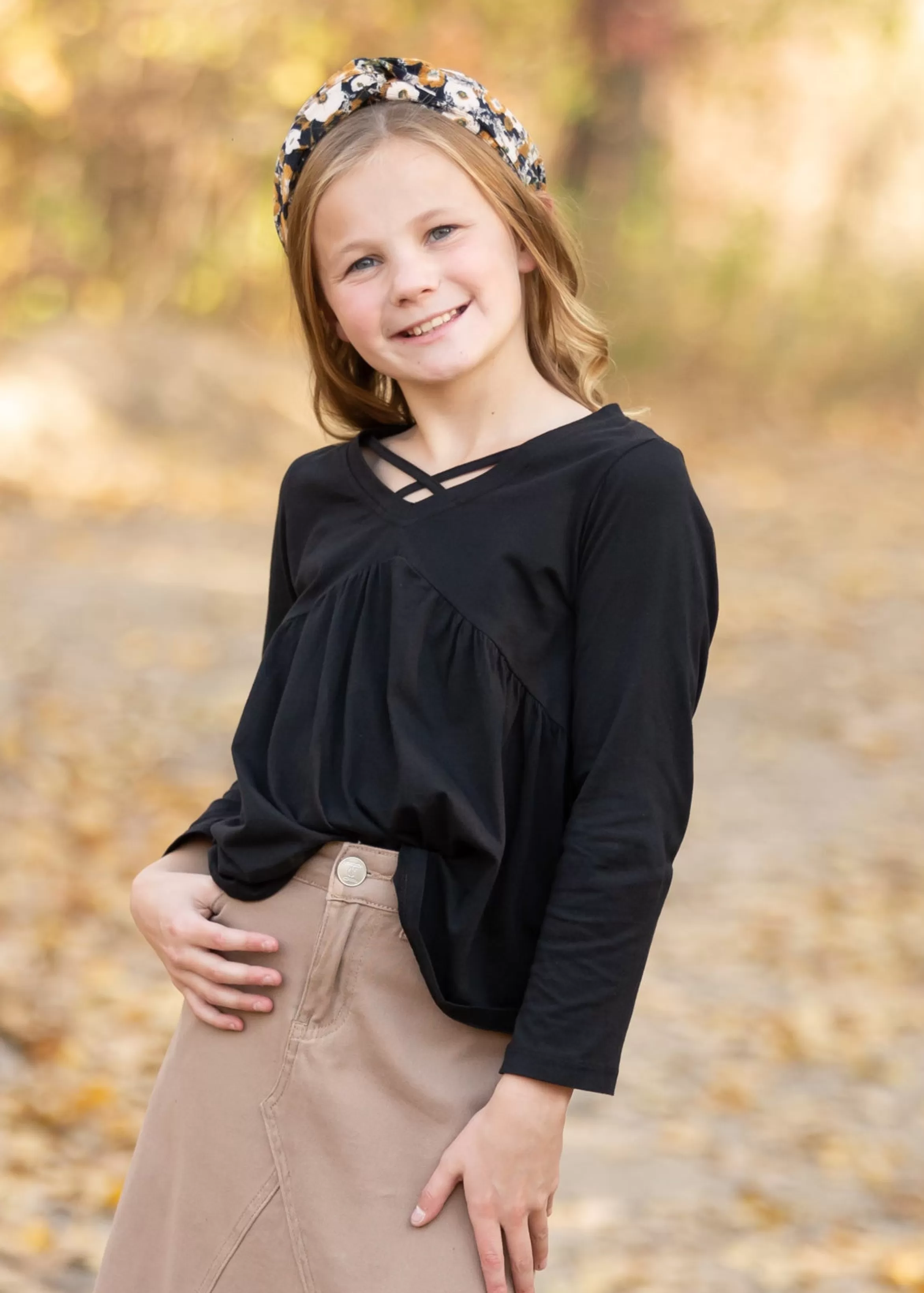 Hayden Girls Black Long Sleeve Top Shop