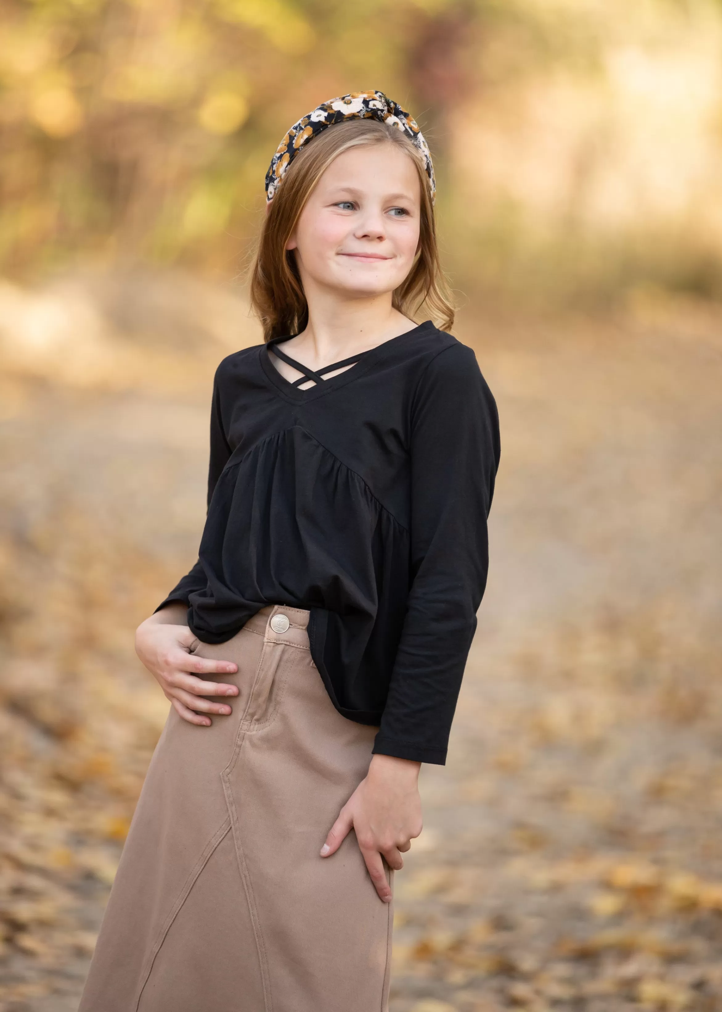 Hayden Girls Black Long Sleeve Top Shop