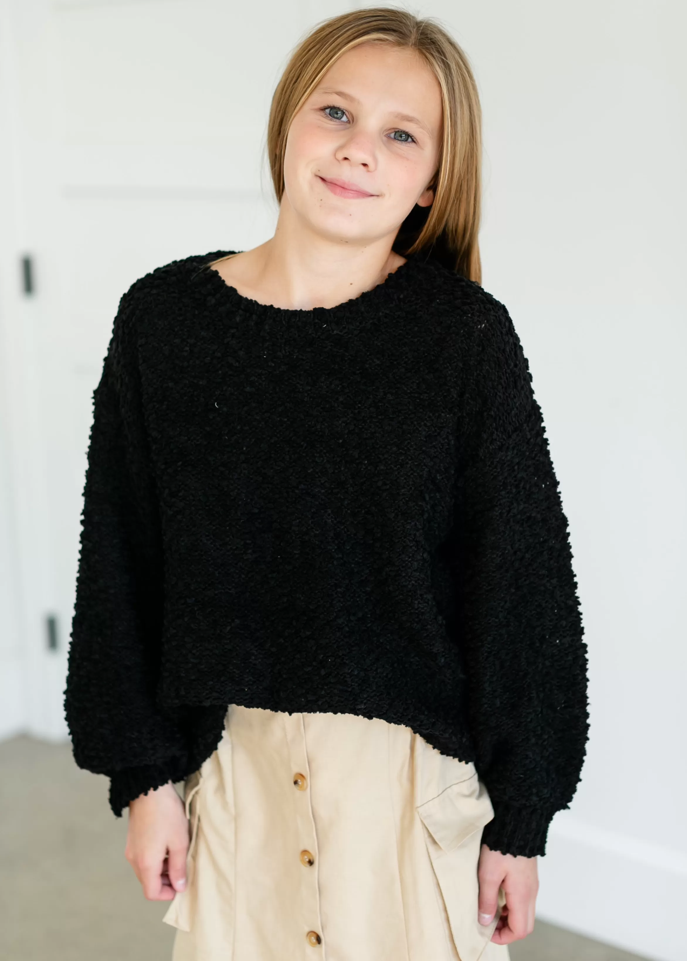Hayden Girls Popcorn Knit Pullover Sweater Shop
