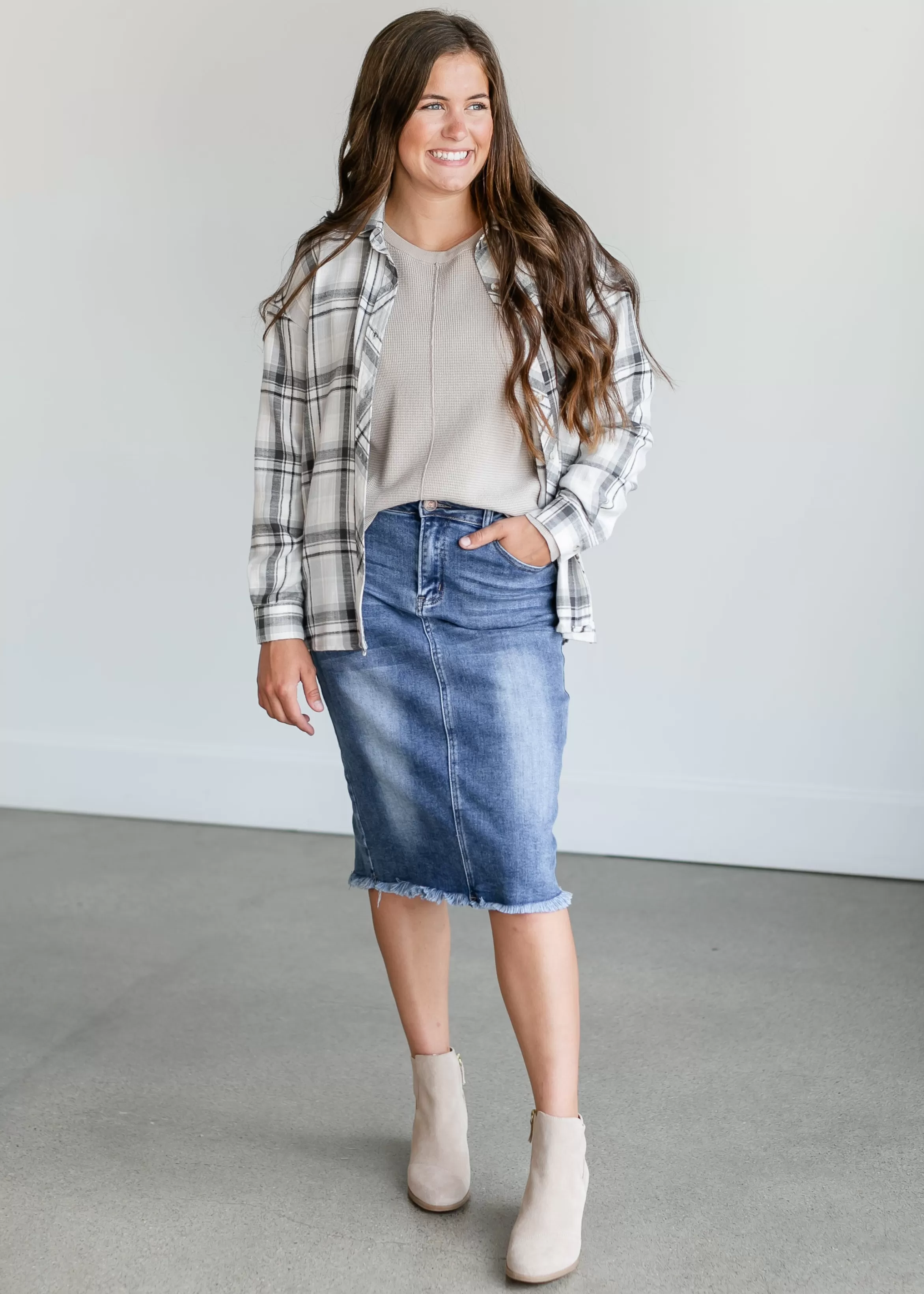 Be Cool Gray Plaid Button Up Top Cheap