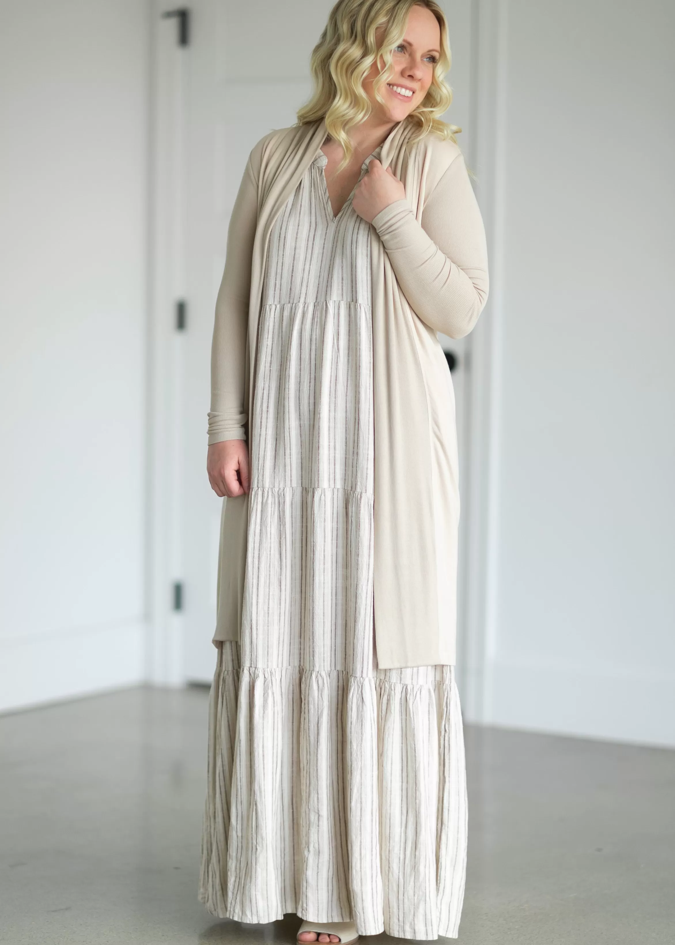 Thread & Supply Indie Striped Tiered Maxi Dress Cheap
