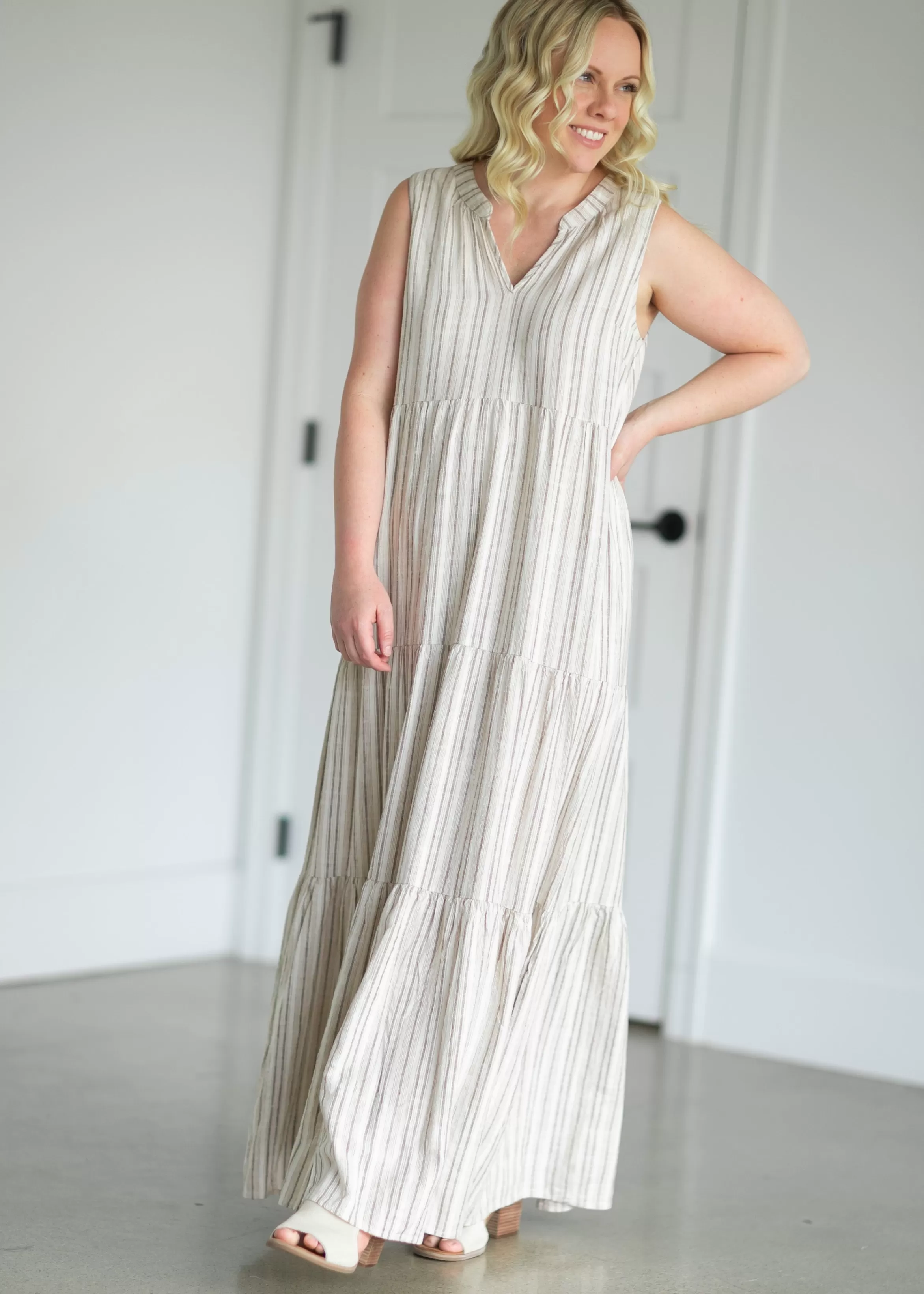 Thread & Supply Indie Striped Tiered Maxi Dress Cheap