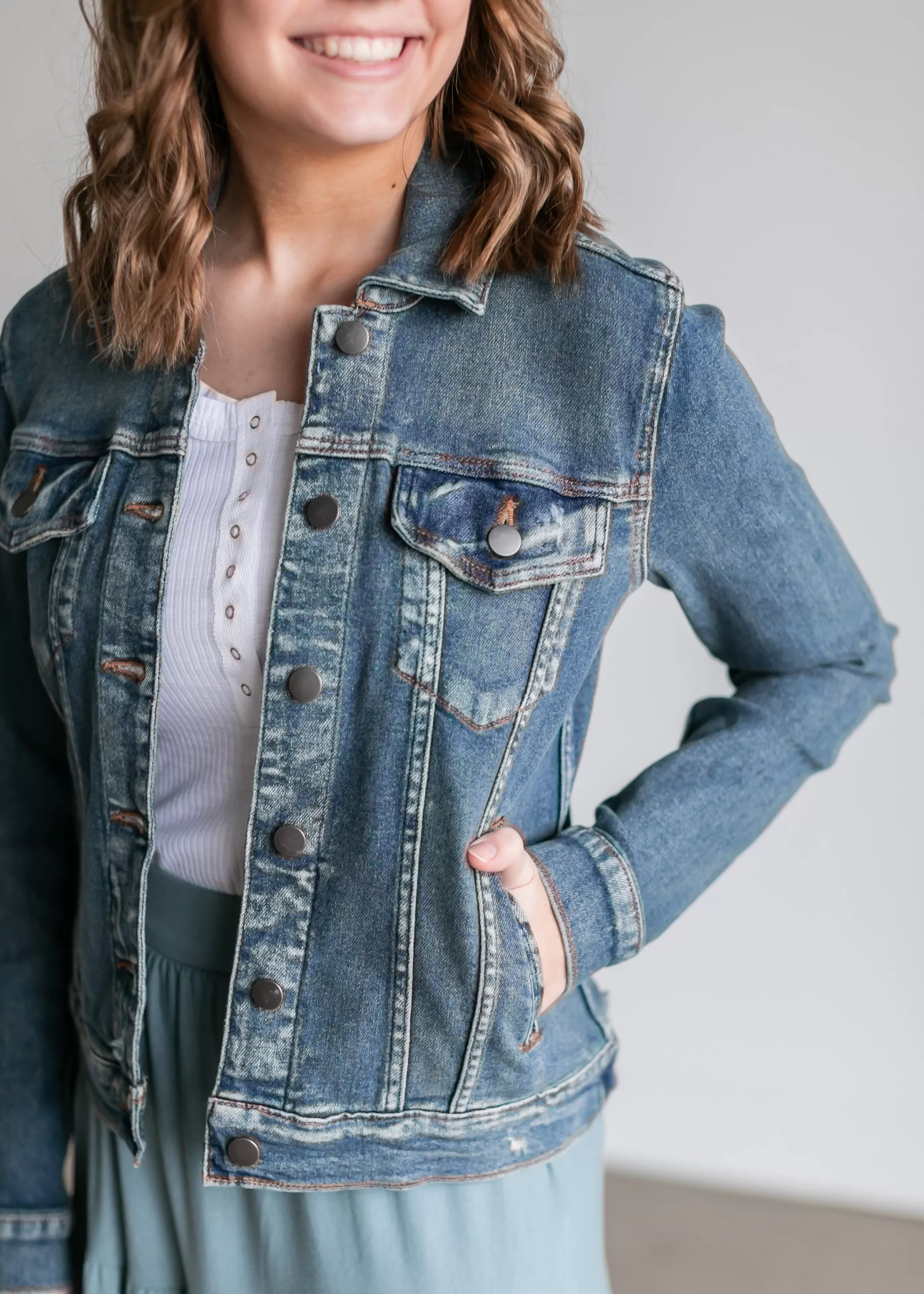 Swat Fame Jacqueline Vintage Wash Jean Jacket Online