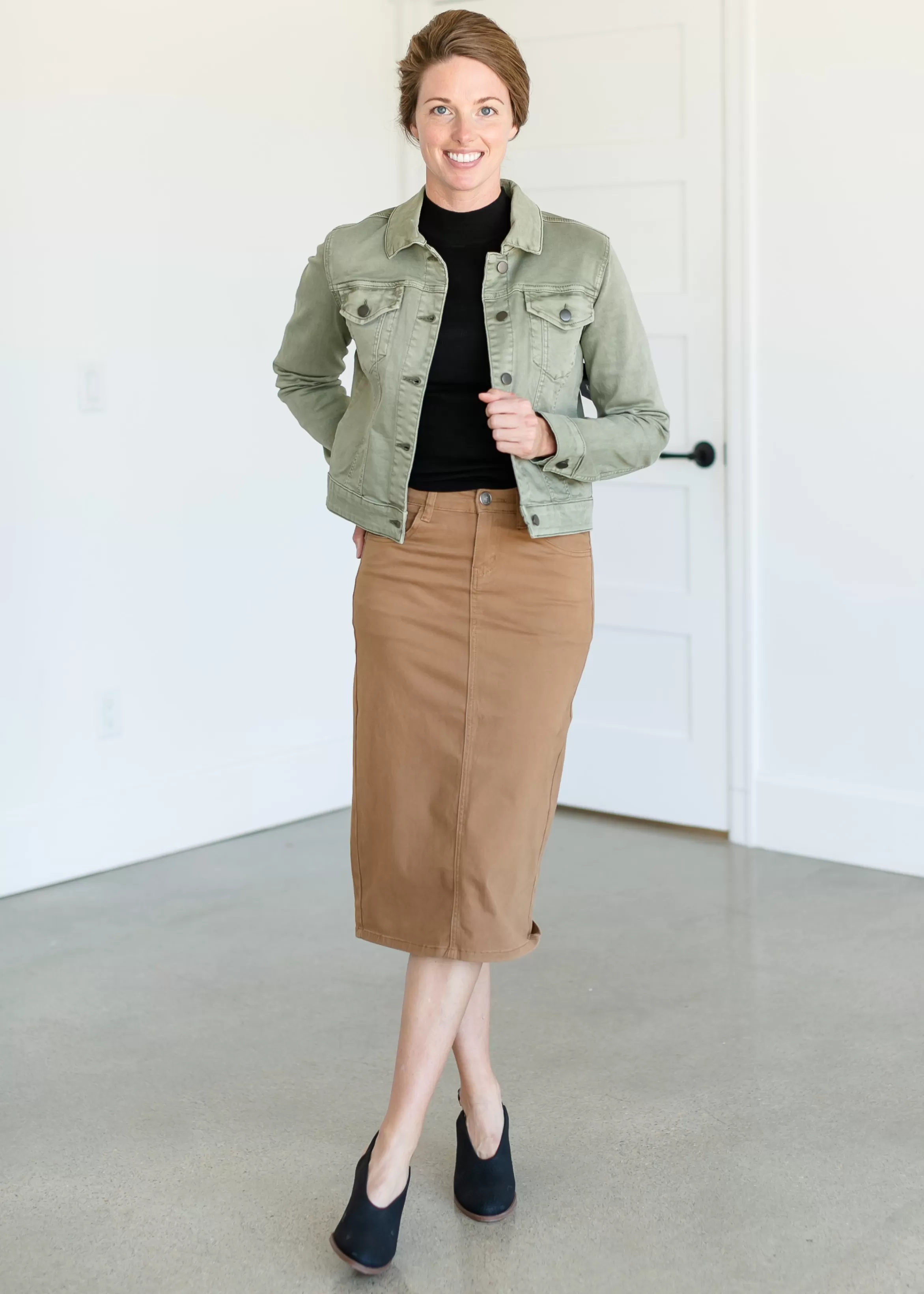 Swat Fame Julia Olive Denim Jacket Flash Sale