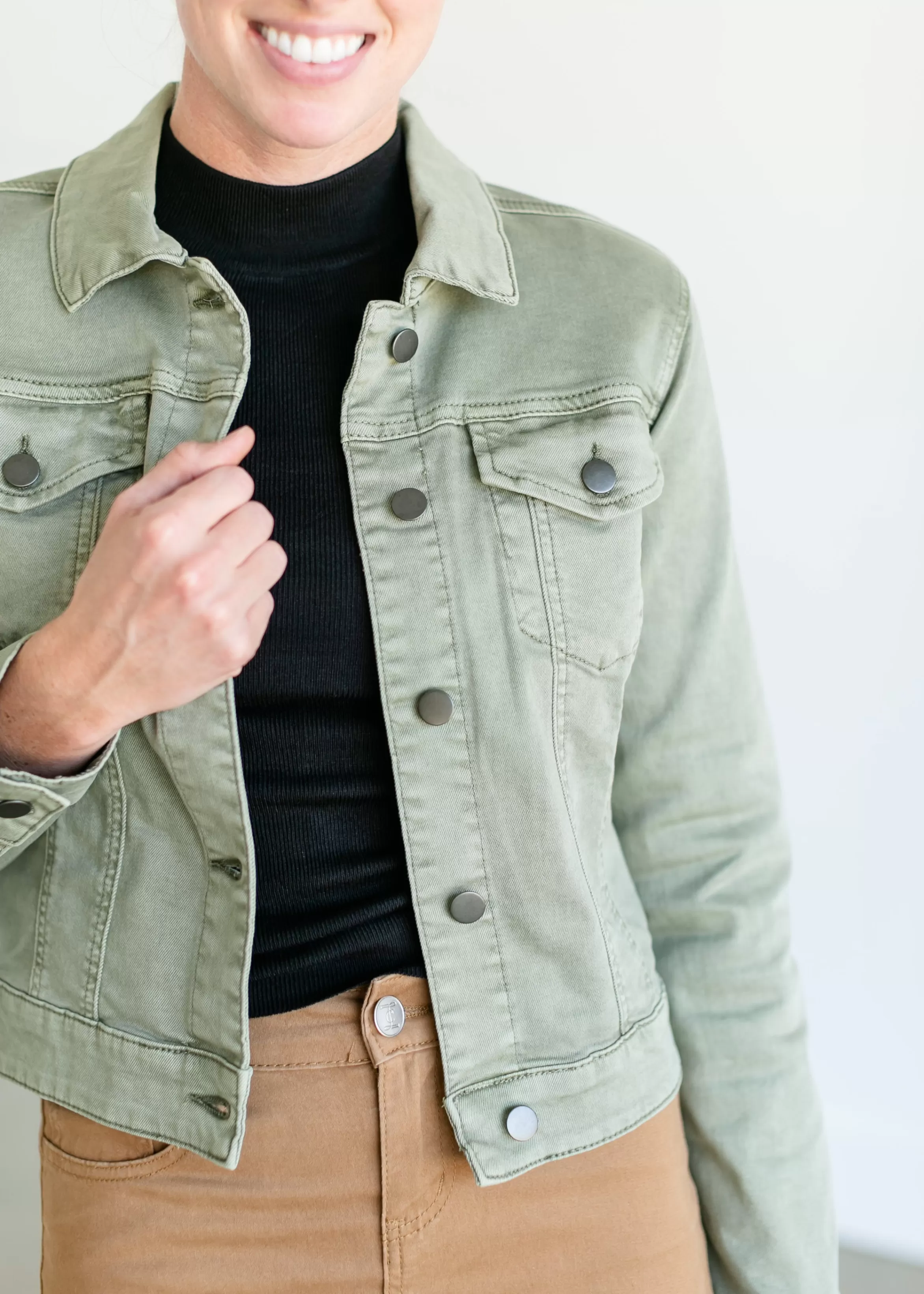 Swat Fame Julia Olive Denim Jacket Flash Sale