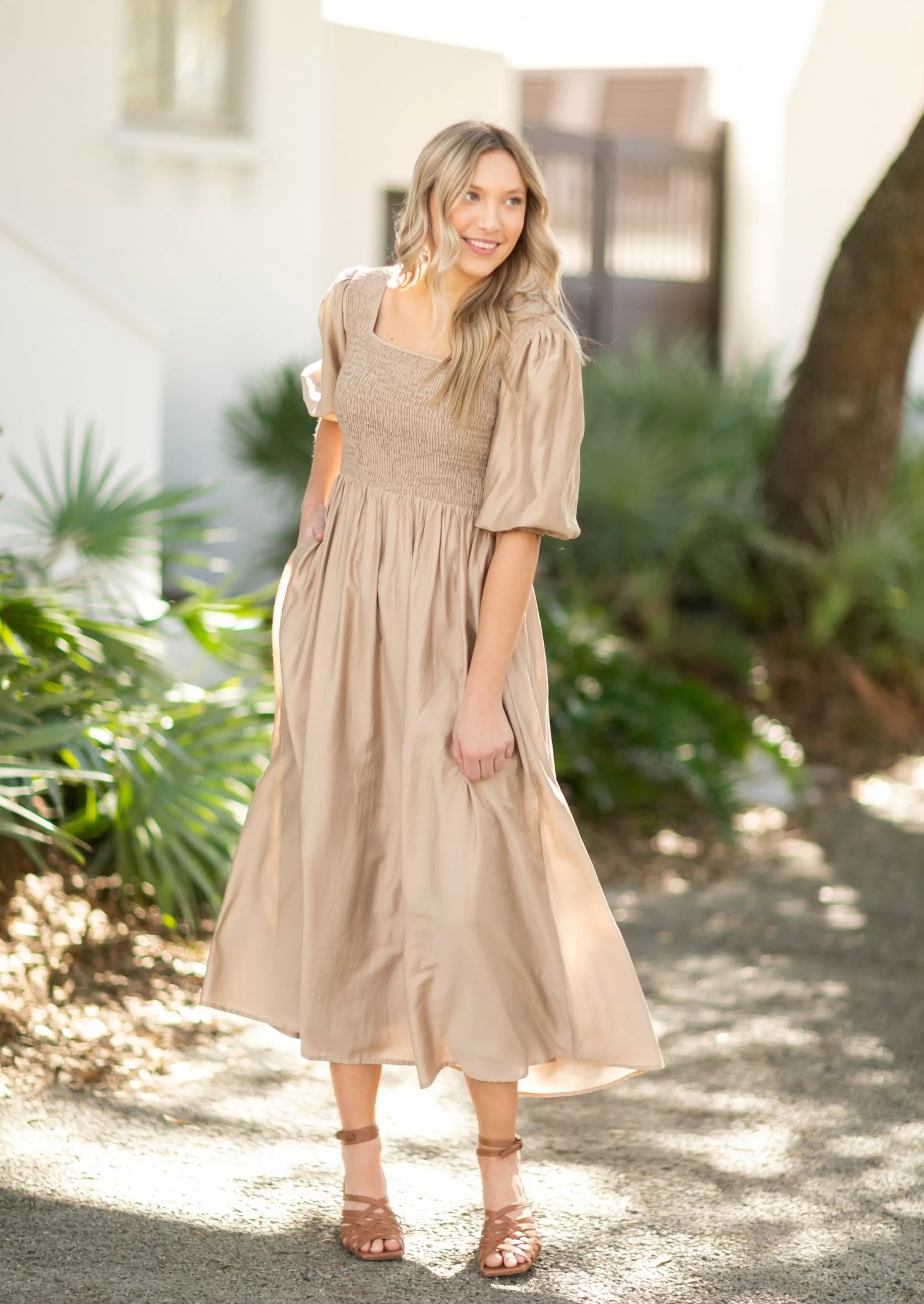 * Kayleen Smocked Bodice Maxi Dress Cheap