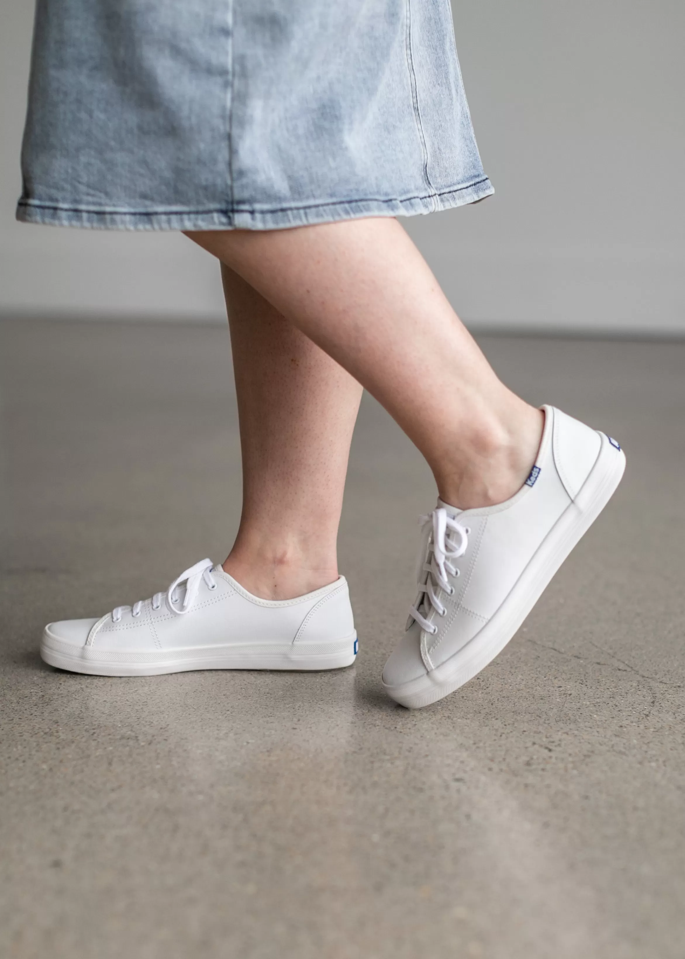 Keds ® Kickstart White Leather Sneaker Clearance