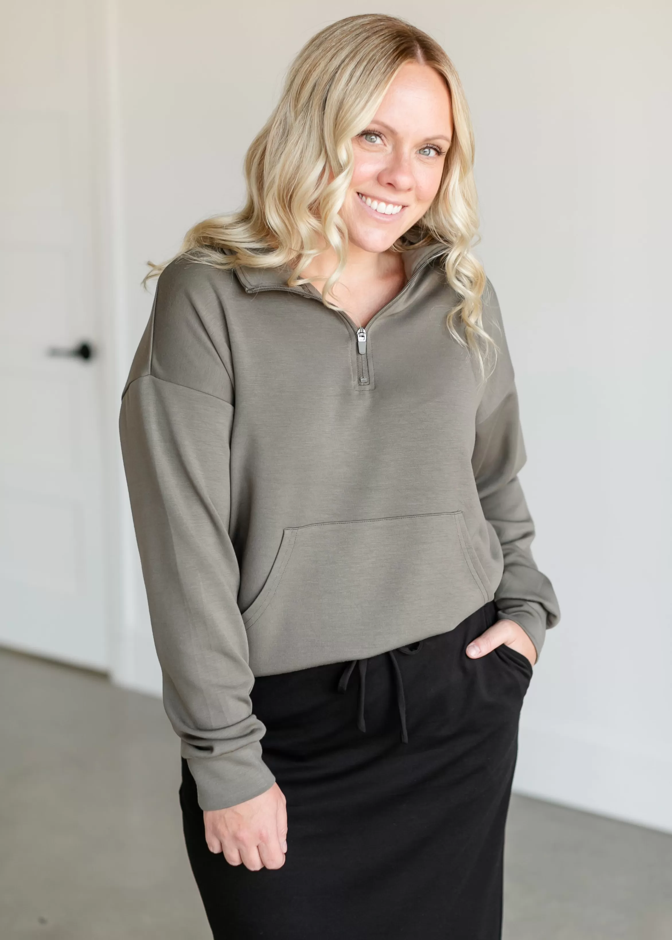 Thread & Supply Keely Half Zip Long Sleeve Top Fashion