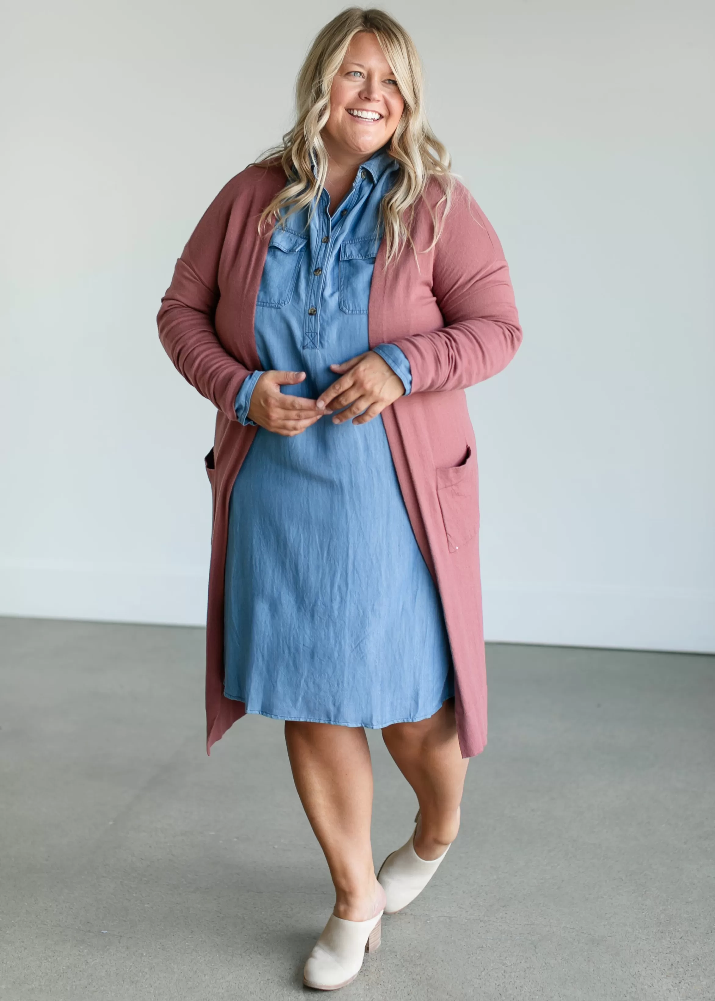 * Kimberly Belted Midi Shirt Dress Online