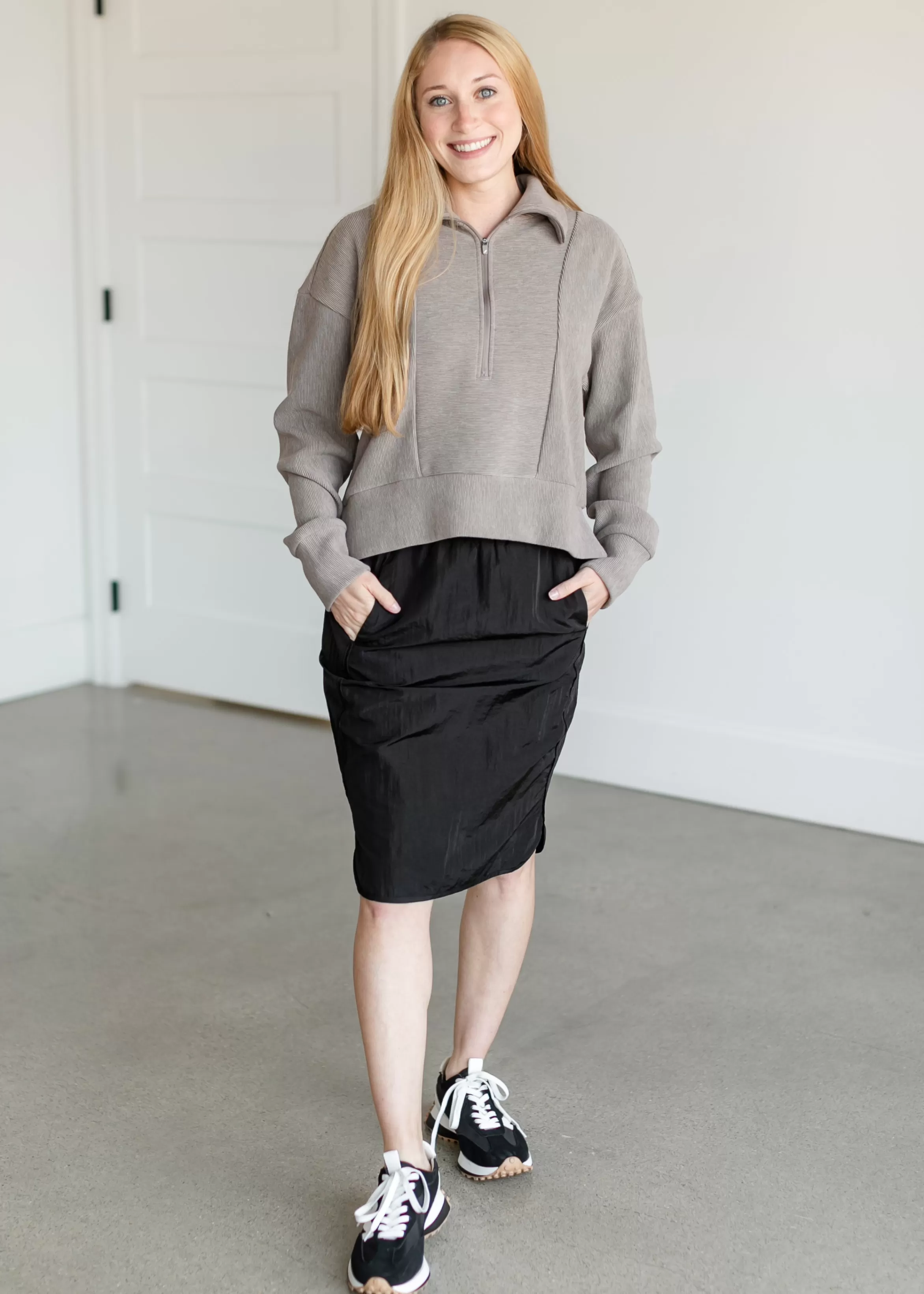 Thread & Supply Kristine Ribbed Half Zip Top Discount