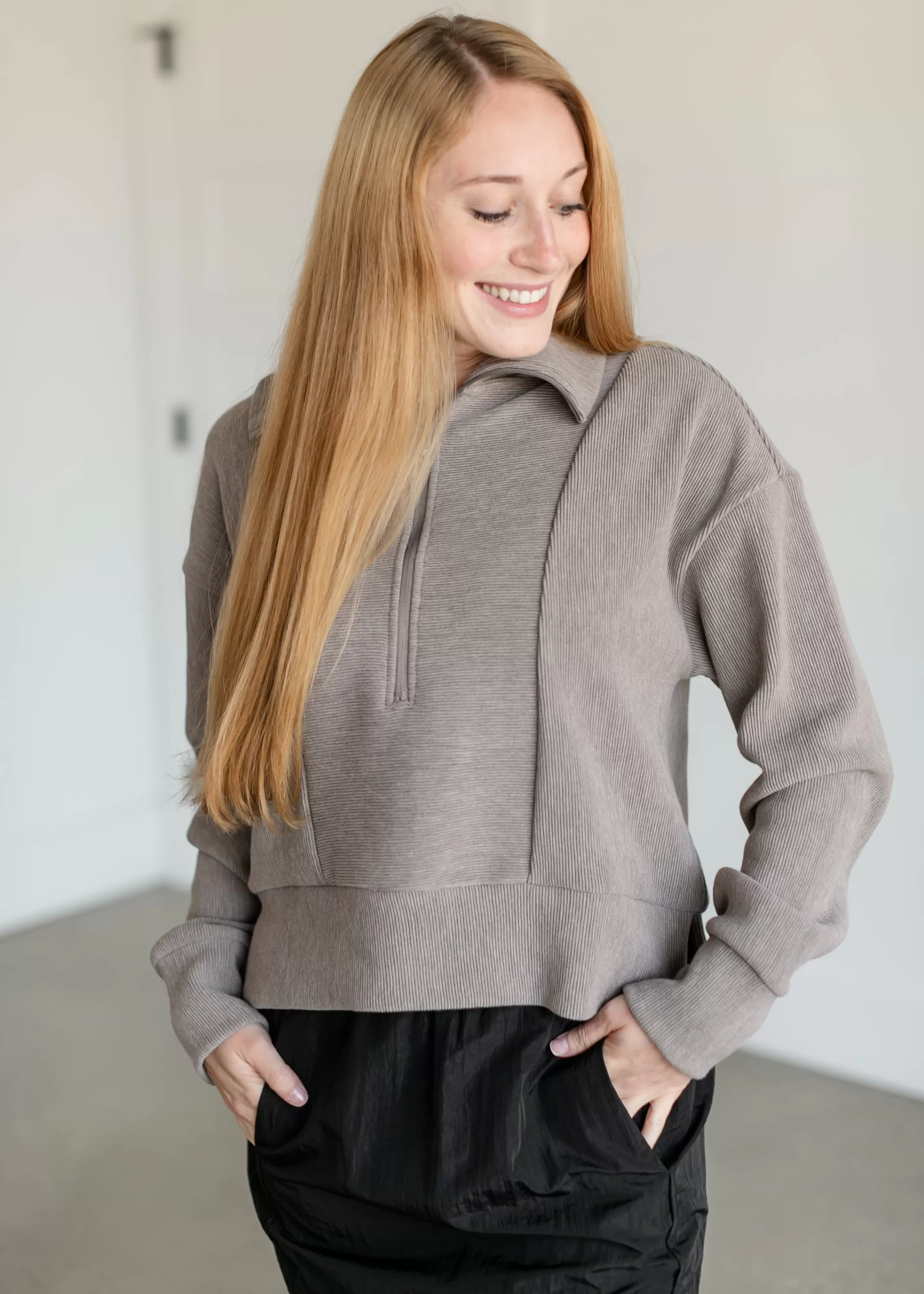 Thread & Supply Kristine Ribbed Half Zip Top Discount
