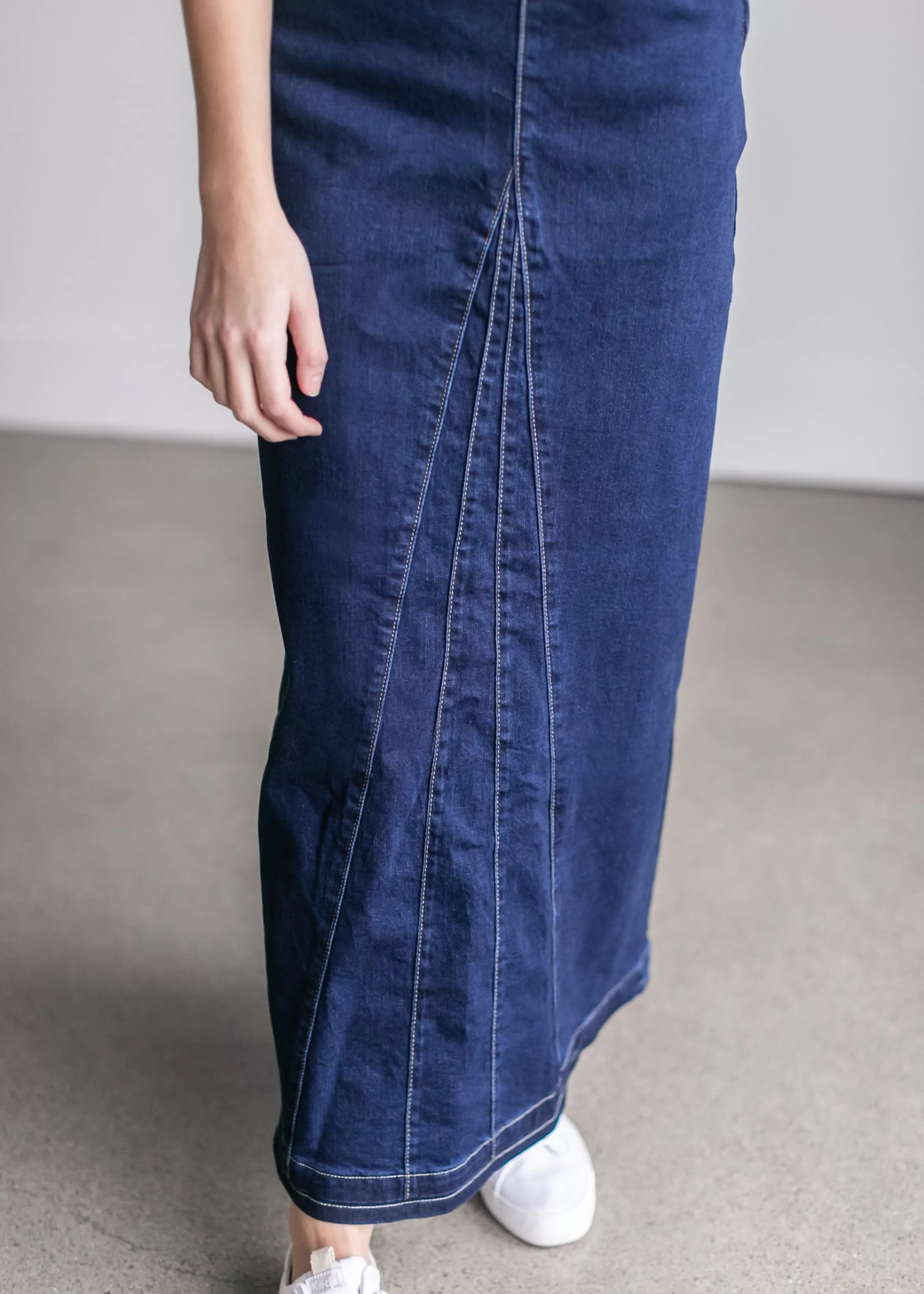 * Linda Long Dark Denim A-Line Skirt | Inherit Co. Cheap