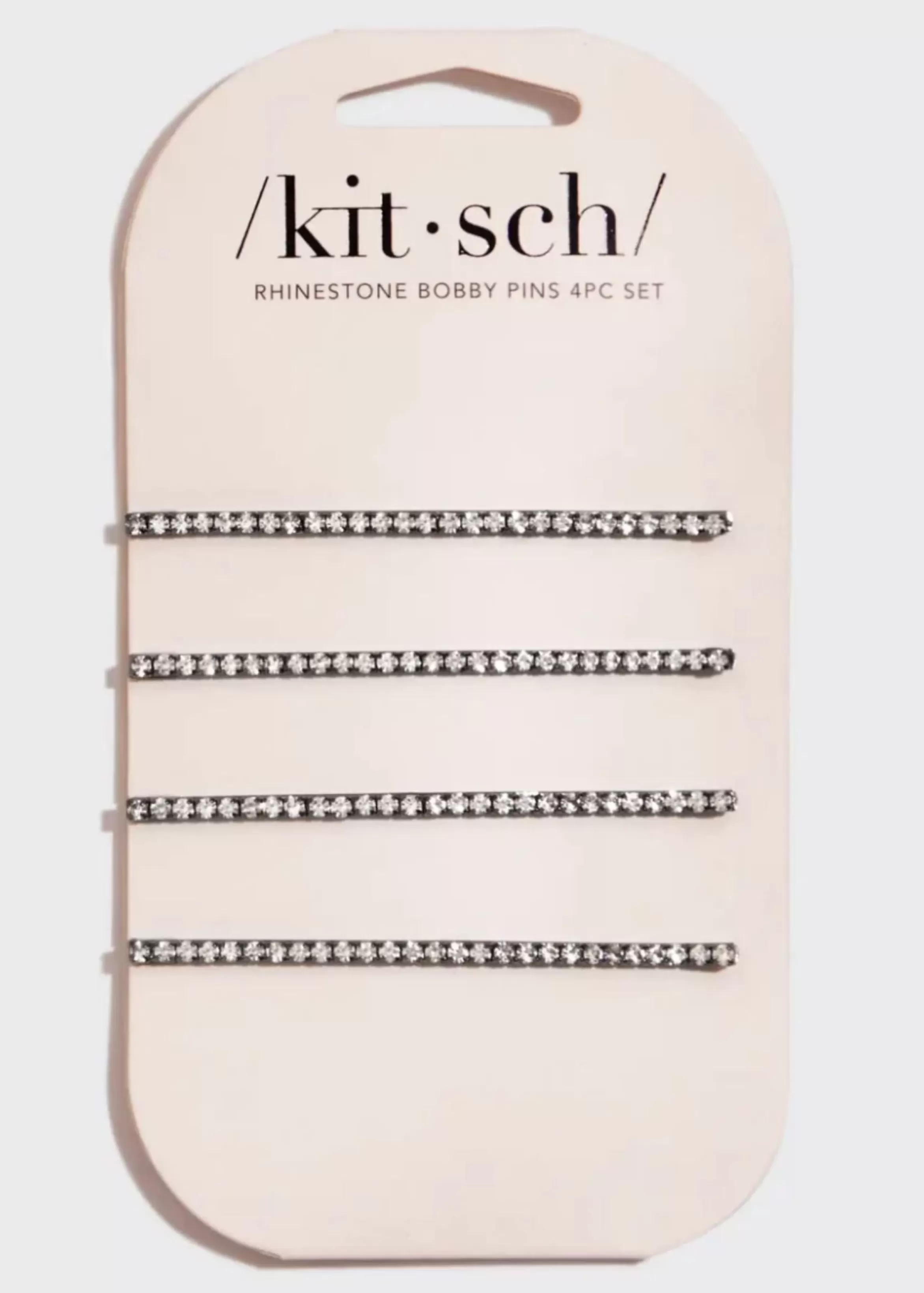 Kitsch Long Rhinestone Bobby Pins 4 Pcs Set Fashion