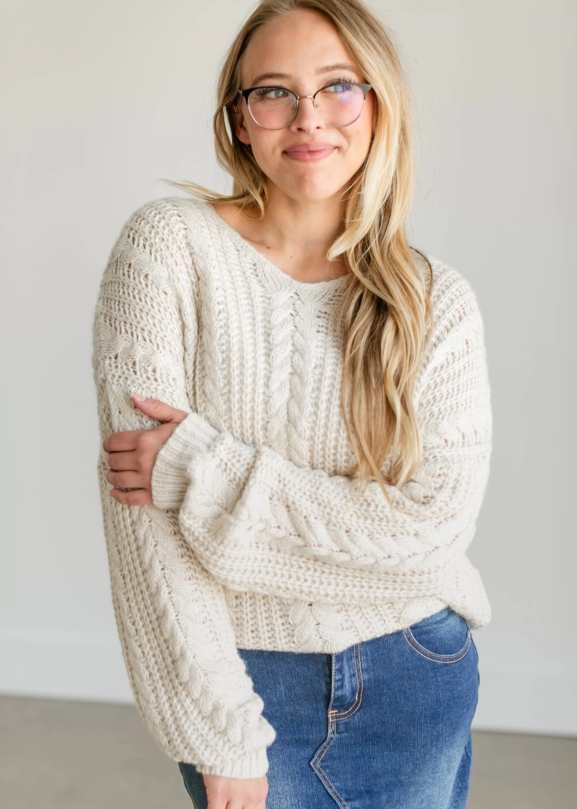 Polagram + BaeVely Loose Knit V-Neck Sweater Cheap