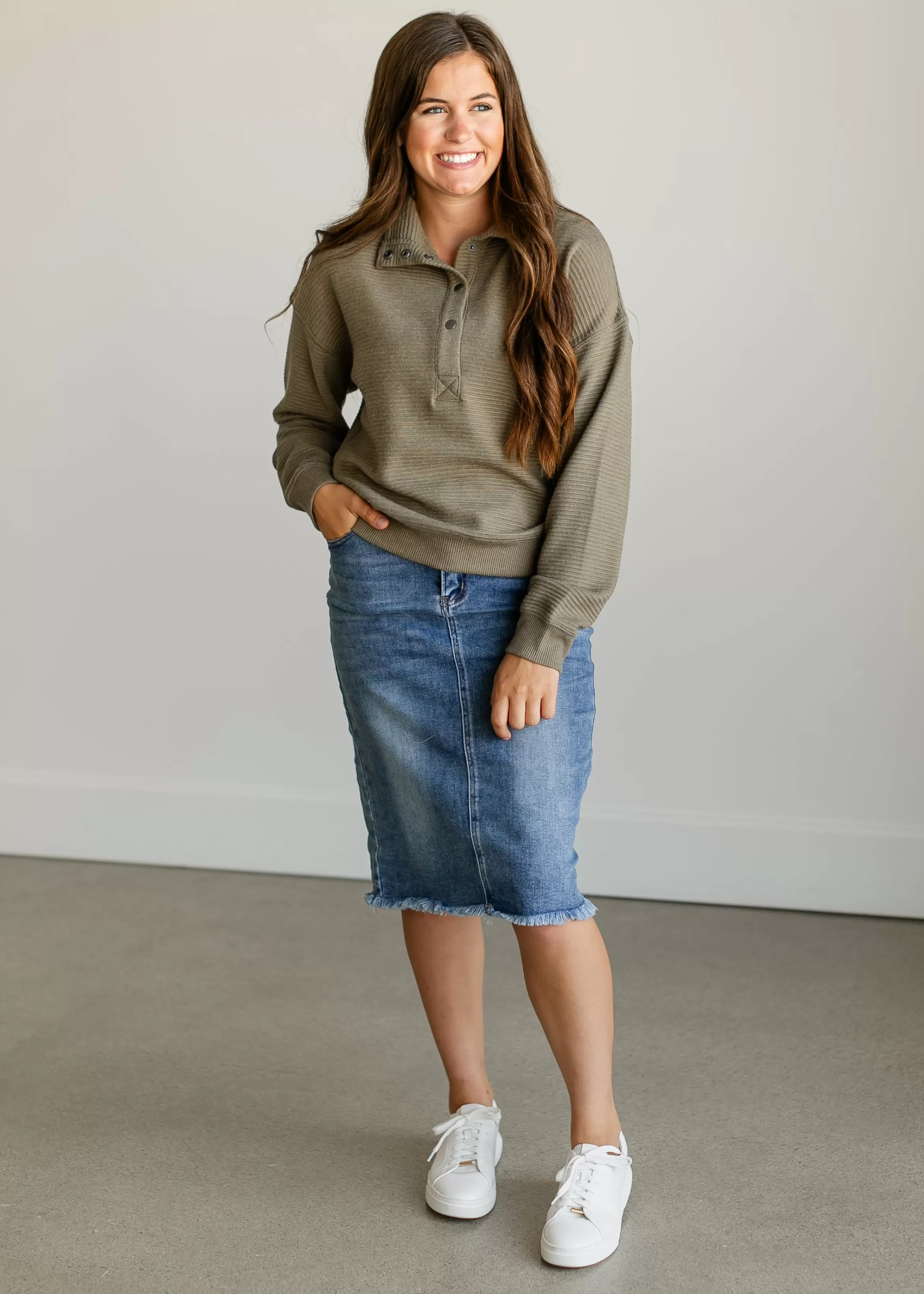 Thread & Supply Merrick 1/4 Snap Pullover Top Discount