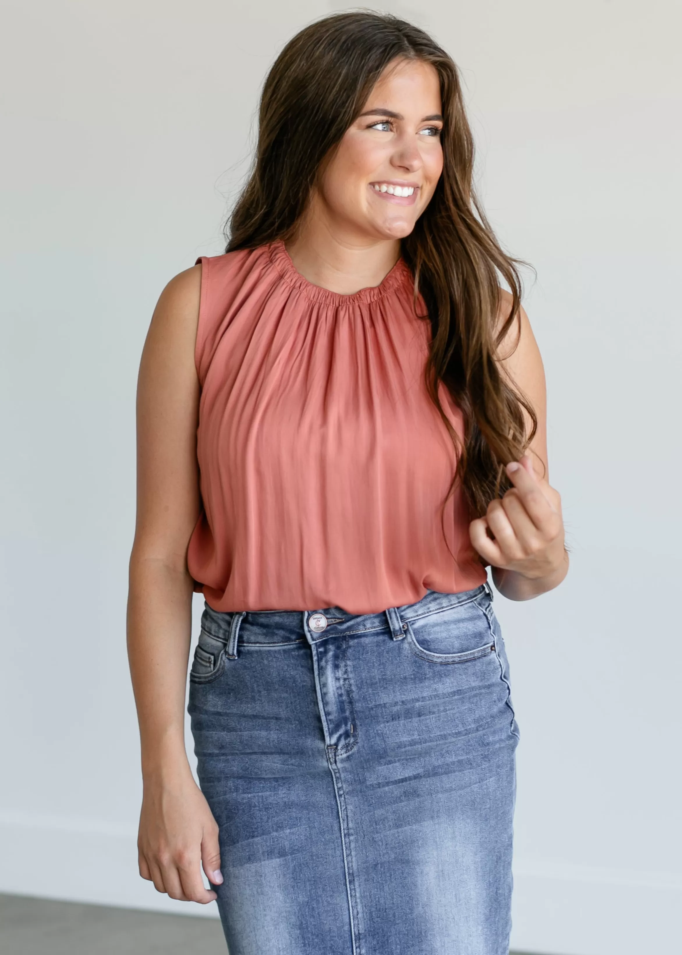 Wishlist Mockneck Sleeveless Top Hot