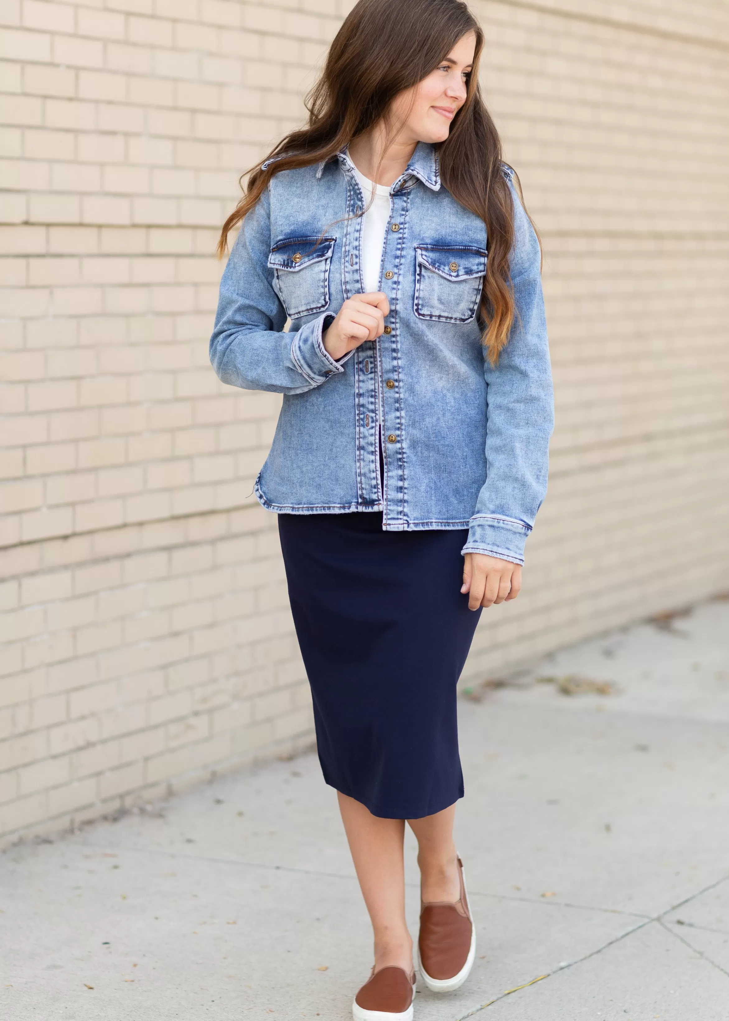 * Modest Women's Quinn Midi Skirt | Inherit Clothing Company Cheap