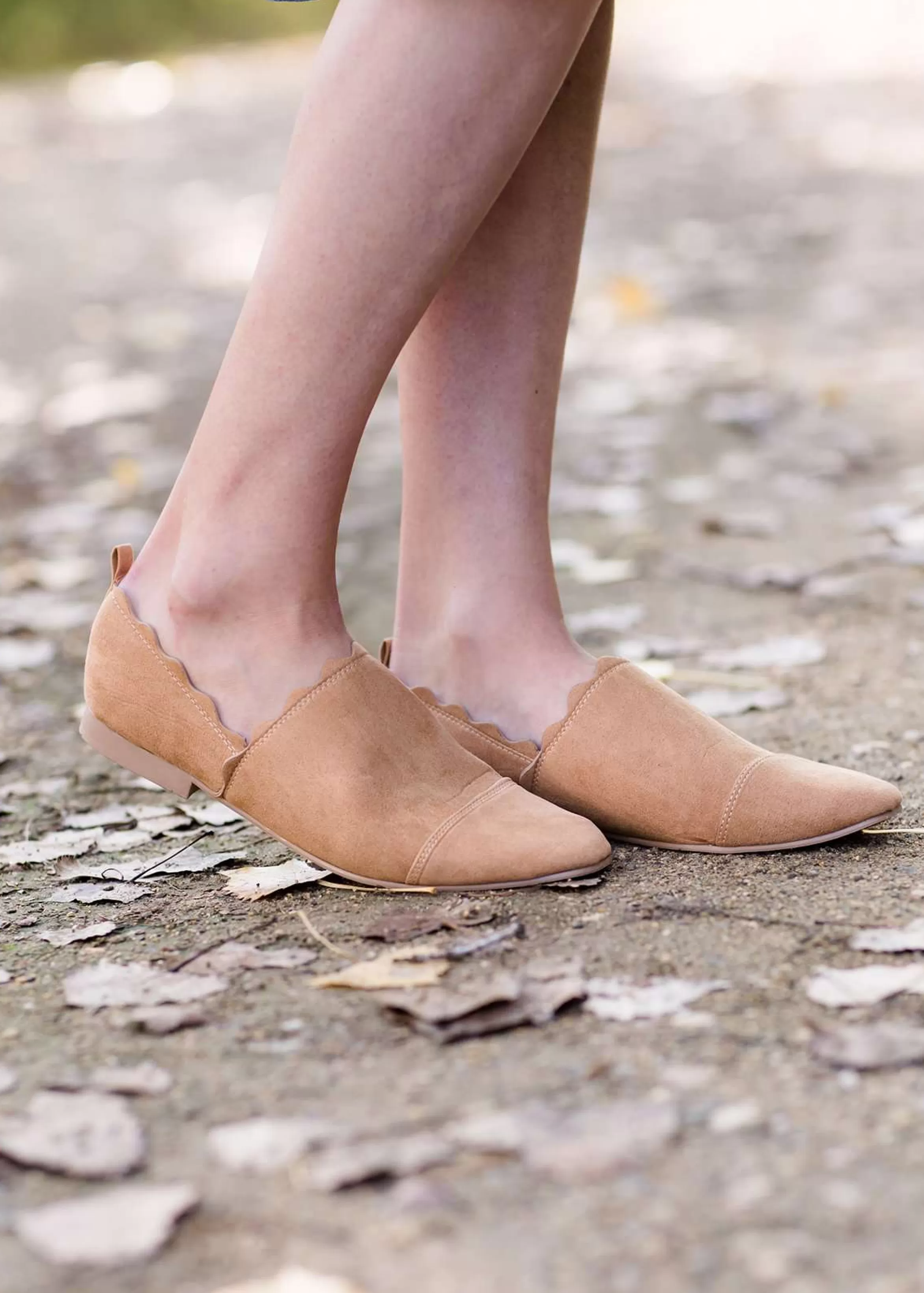 Qupid Modest Women's Ribbon Detail Suede Flat | Inherit Clothing Company Flash Sale