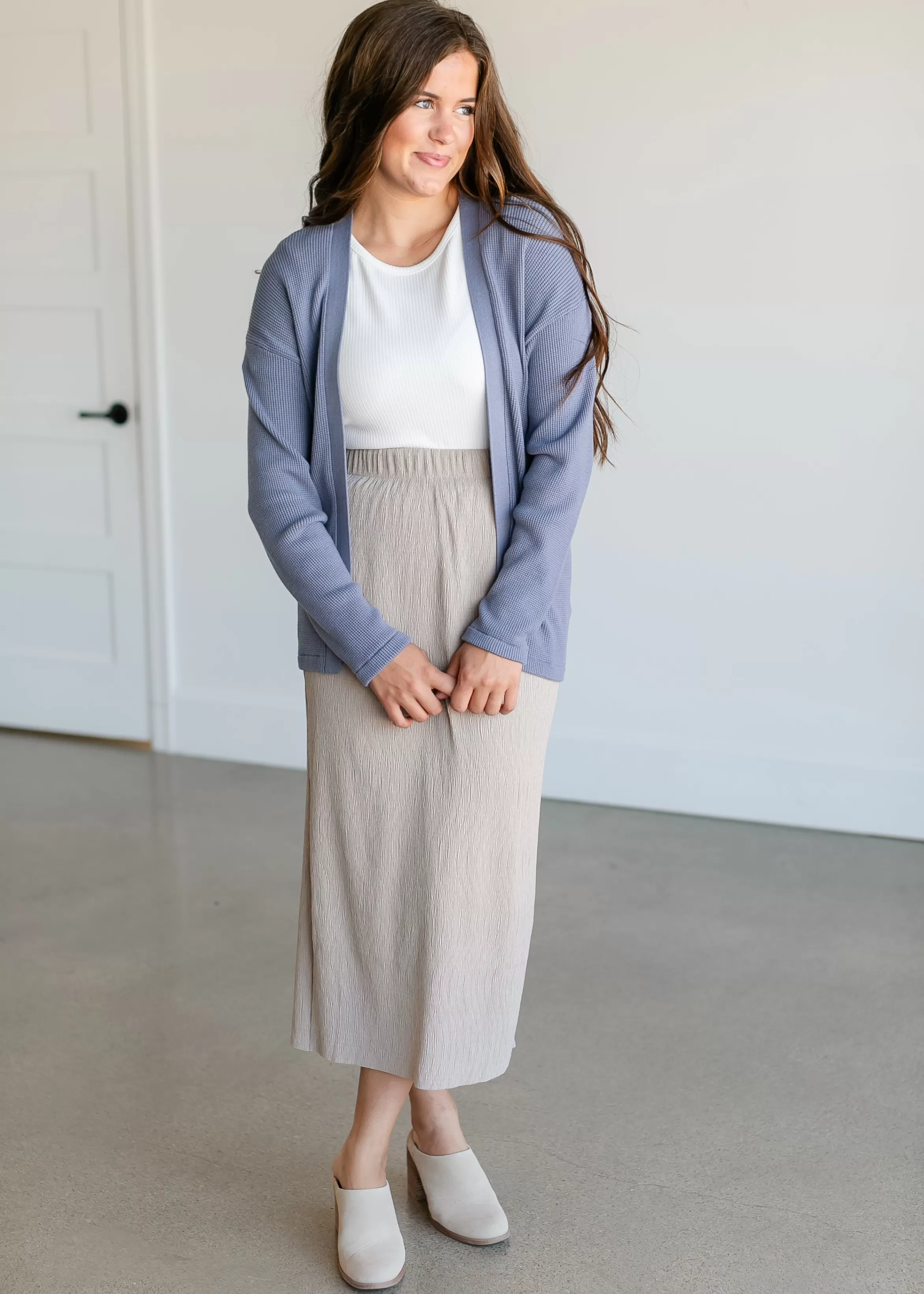 Mod Ref Novi Crinkle Pull On Midi Skirt Best