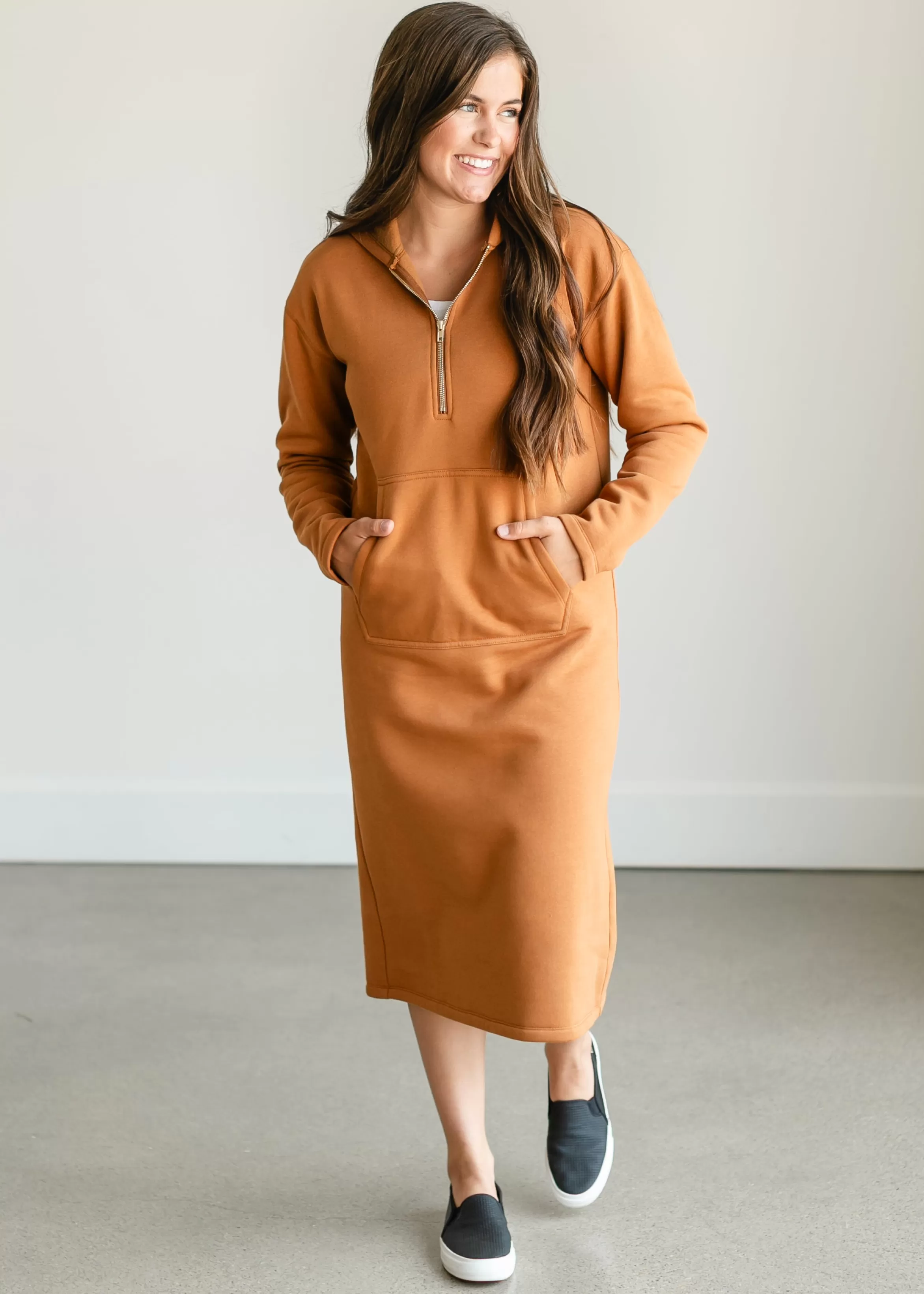 * Olympia Zipper Sweatshirt Dress Discount