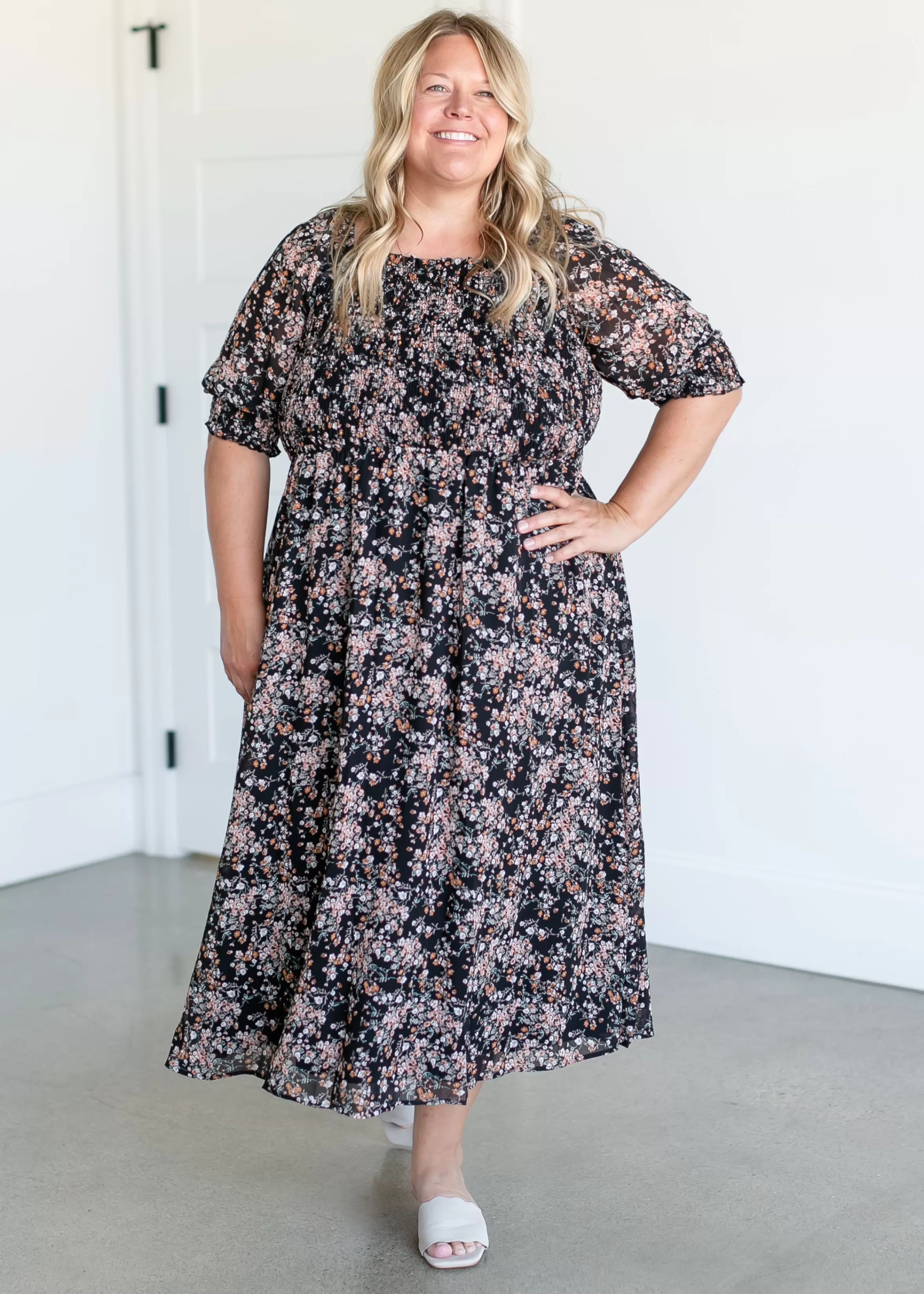 Mikarose Pepper Square Neck Midi Dress Cheap