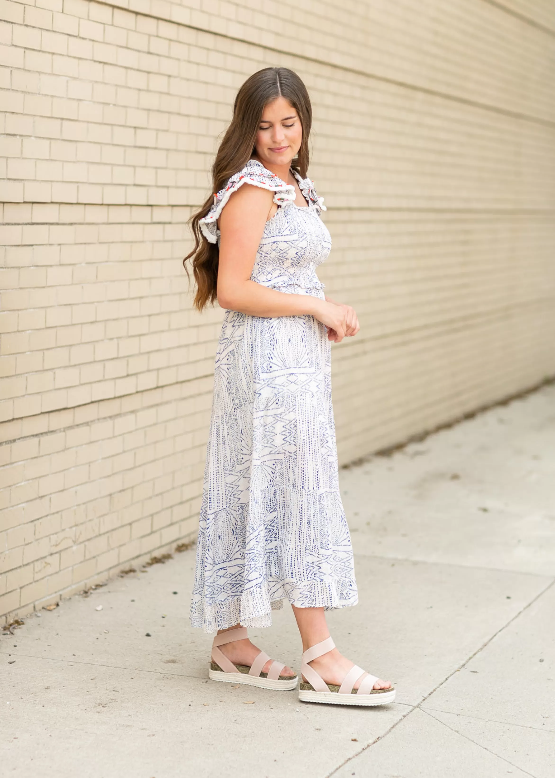 Qupid Platform Espadrille Neutral Strappy Sandal Sale