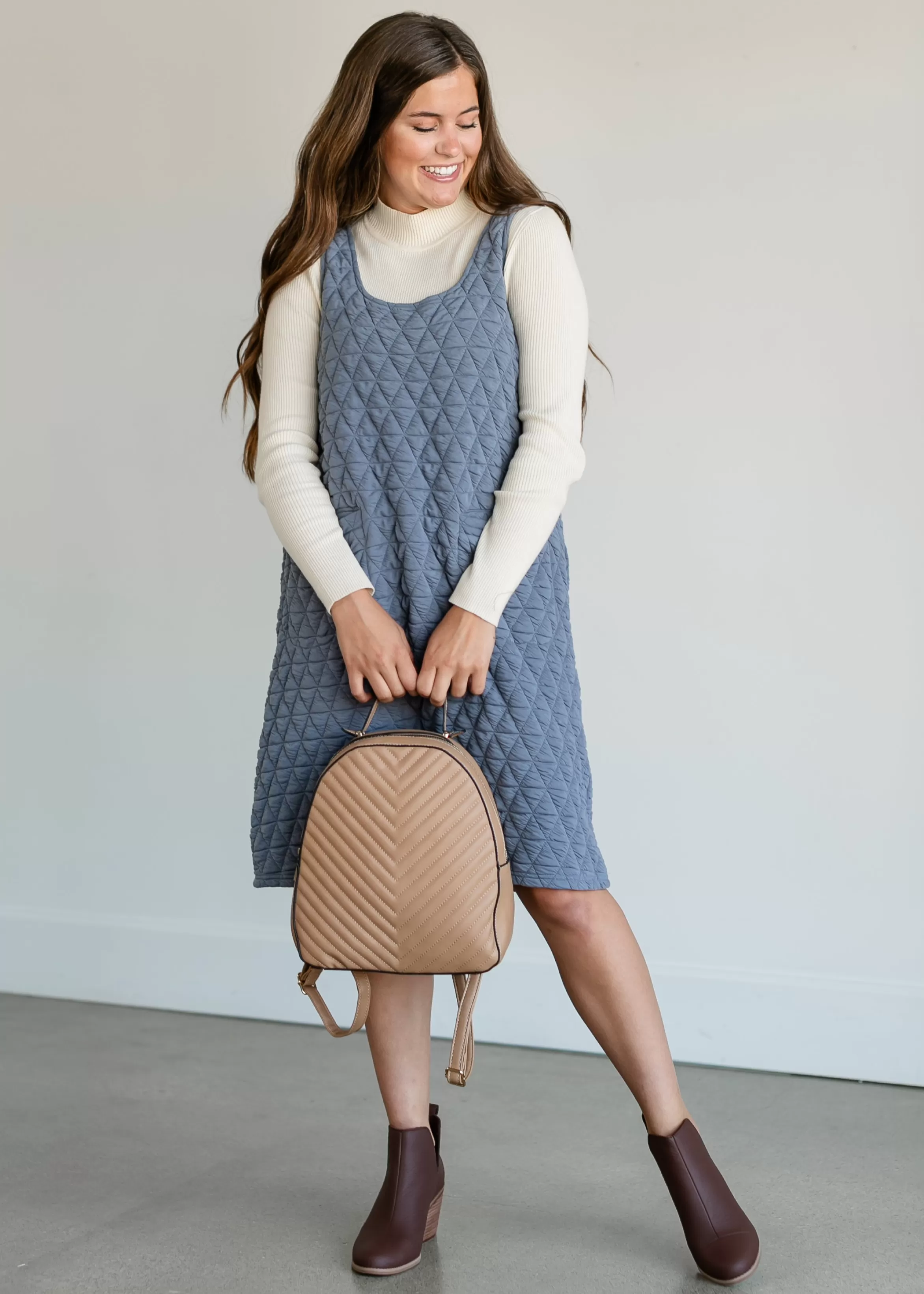 Polagram + BaeVely Quilted Knit Tank Midi Dress Flash Sale