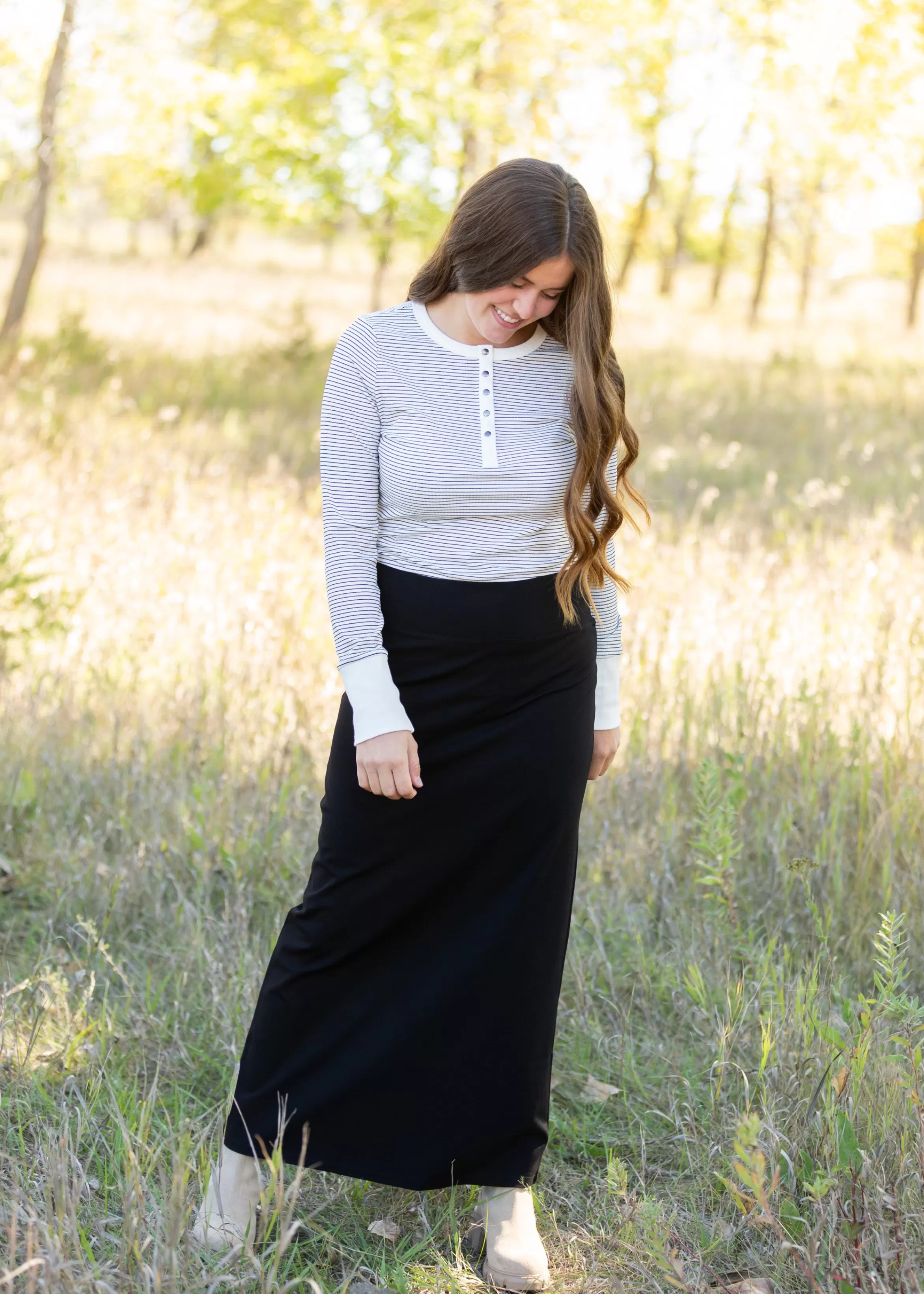 * Quinn Black Maxi Skirt Hot