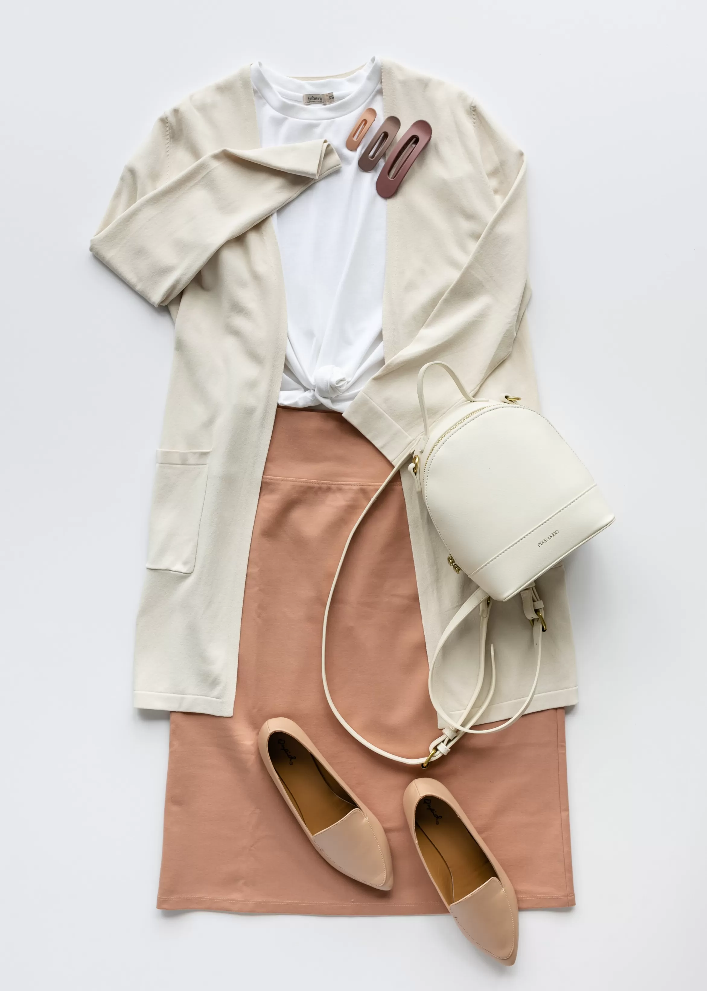 * Quinn Light Clay Knit Midi Skirt Best Sale